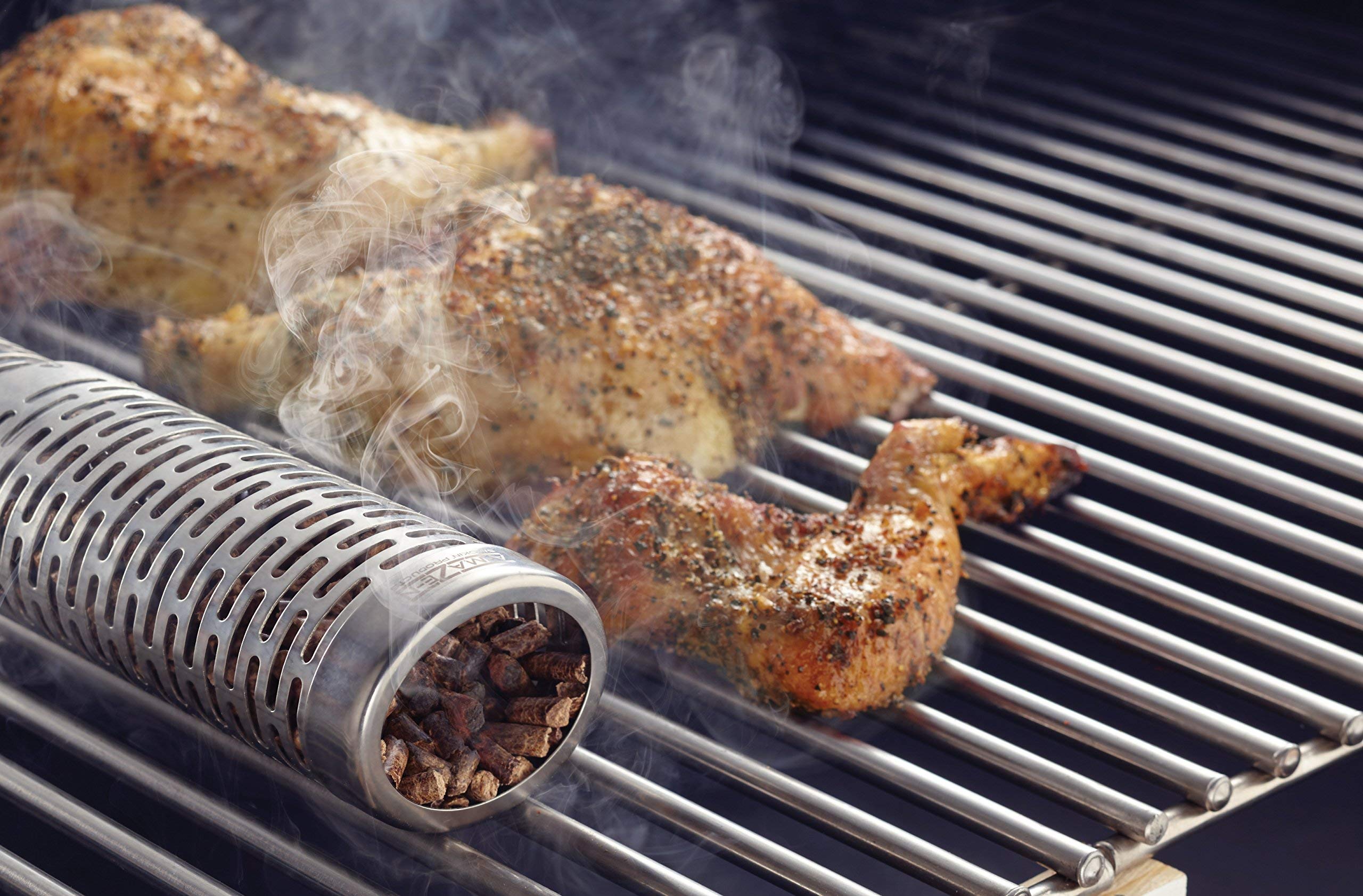 Oval A-MAZE-N AMNTS12 Pellet Tube Smoker, Hot or Cold Smoking, 12 Inch, Stainless