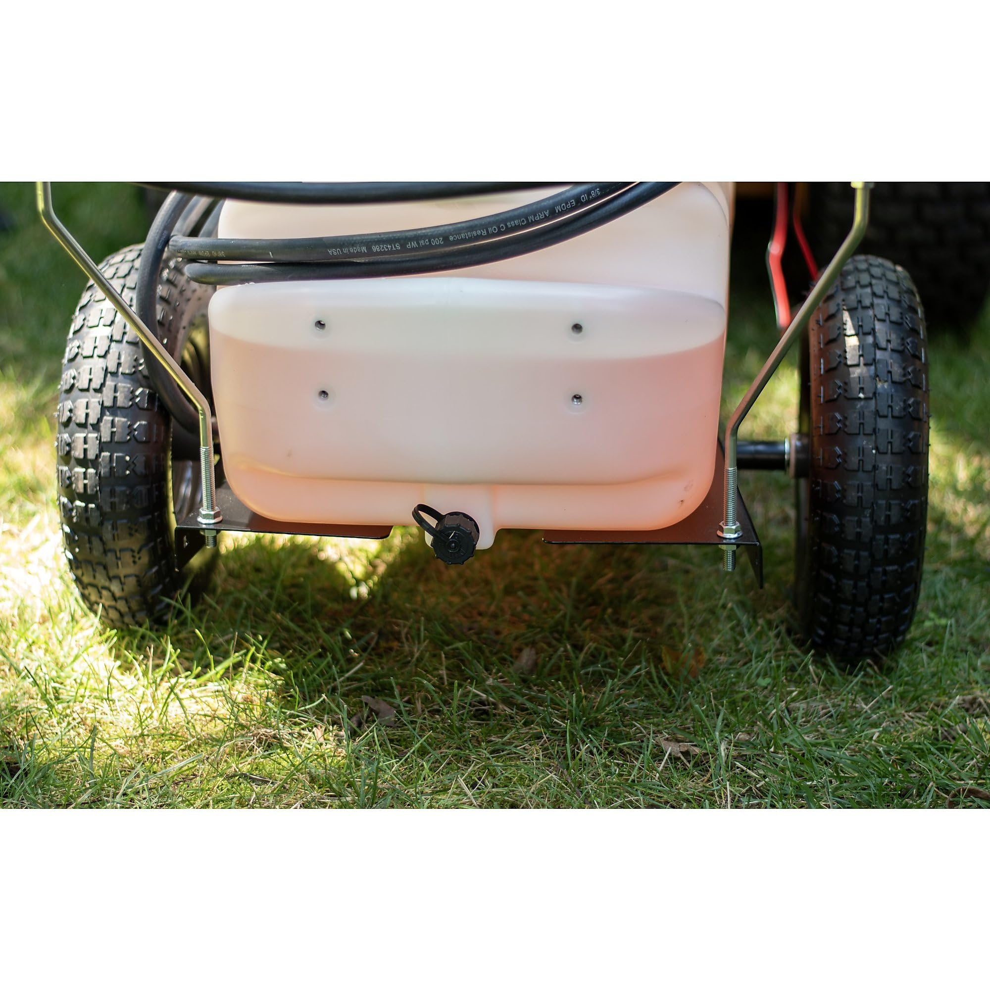 Tow-Behind Agri-Fab 45-0615 Sprayer with Boom and Spray Wand 15 - Gallon Capacity, 1.6 GPM, 100 PSI Sprayer Pump