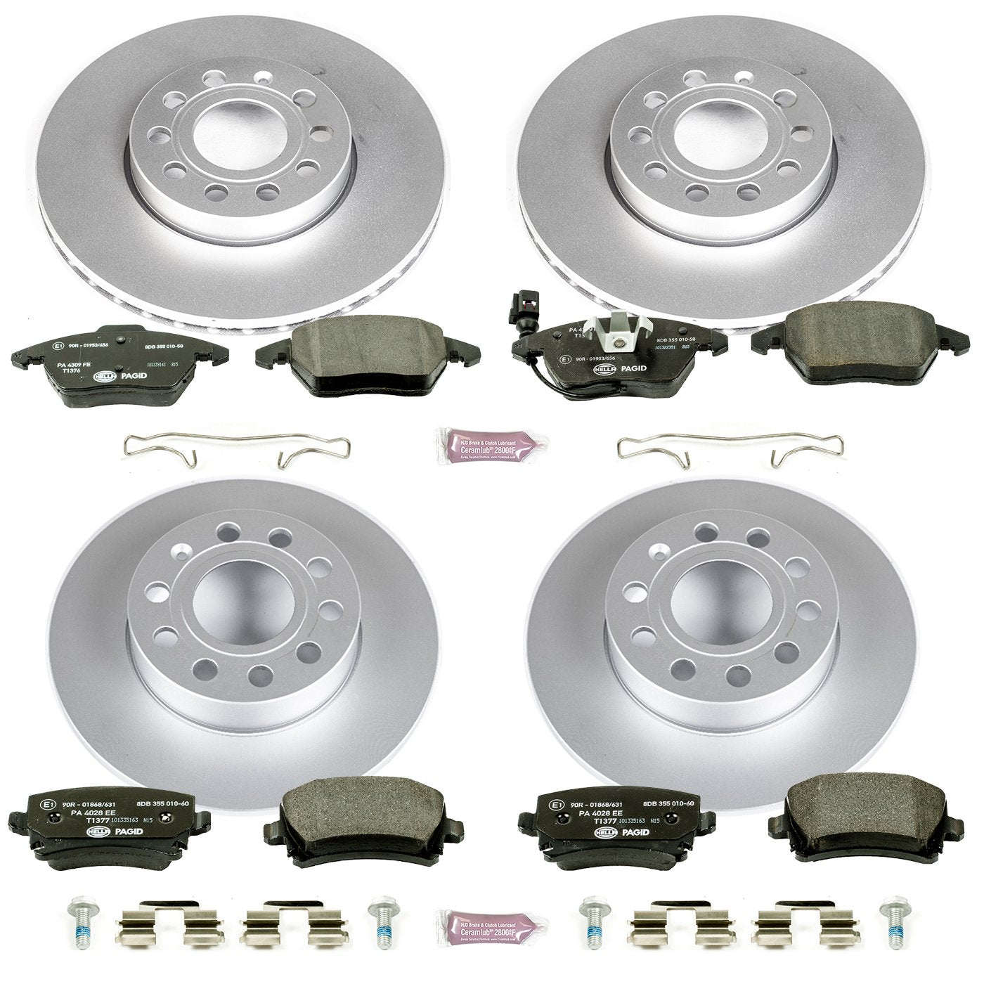 Power Stop ESK4068 Euro-Stop Brake Kit Front & Rear For Volkswagen Jetta 2005-2010, Volkswagen Rabbit 2006-2009 [Model Specific]