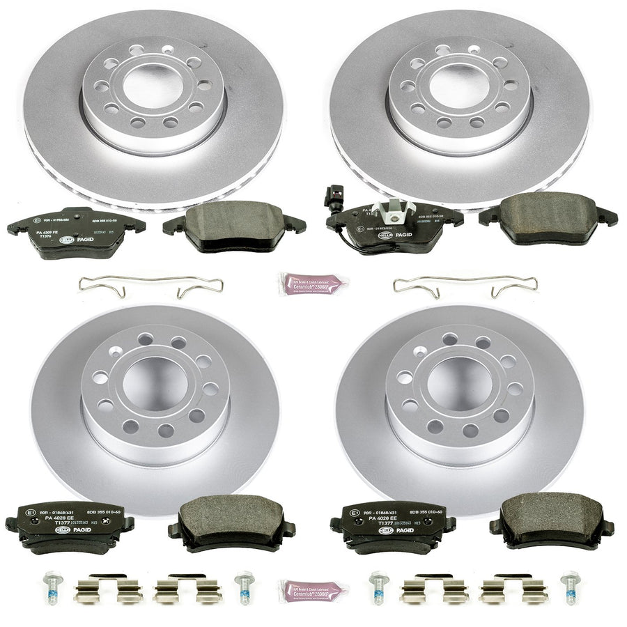 Power Stop ESK4068 Euro-Stop Brake Kit Front & Rear For Volkswagen Jetta 2005-2010, Volkswagen Rabbit 2006-2009 [Model Specific]