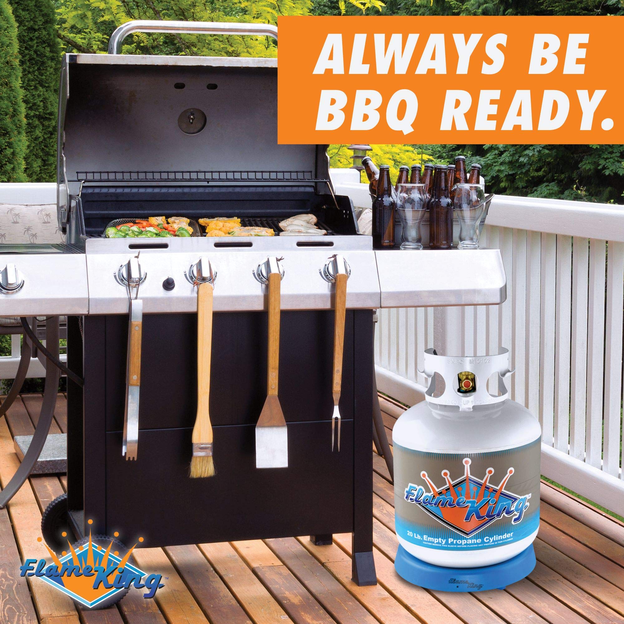 Smart Wireless Flame King Propane Tank Scale - Bluetooth Gas Gauge with App Connectivity for BBQ and Grills Monitors Multiple Propane Cylinders - 20/30/40 lb Tanks