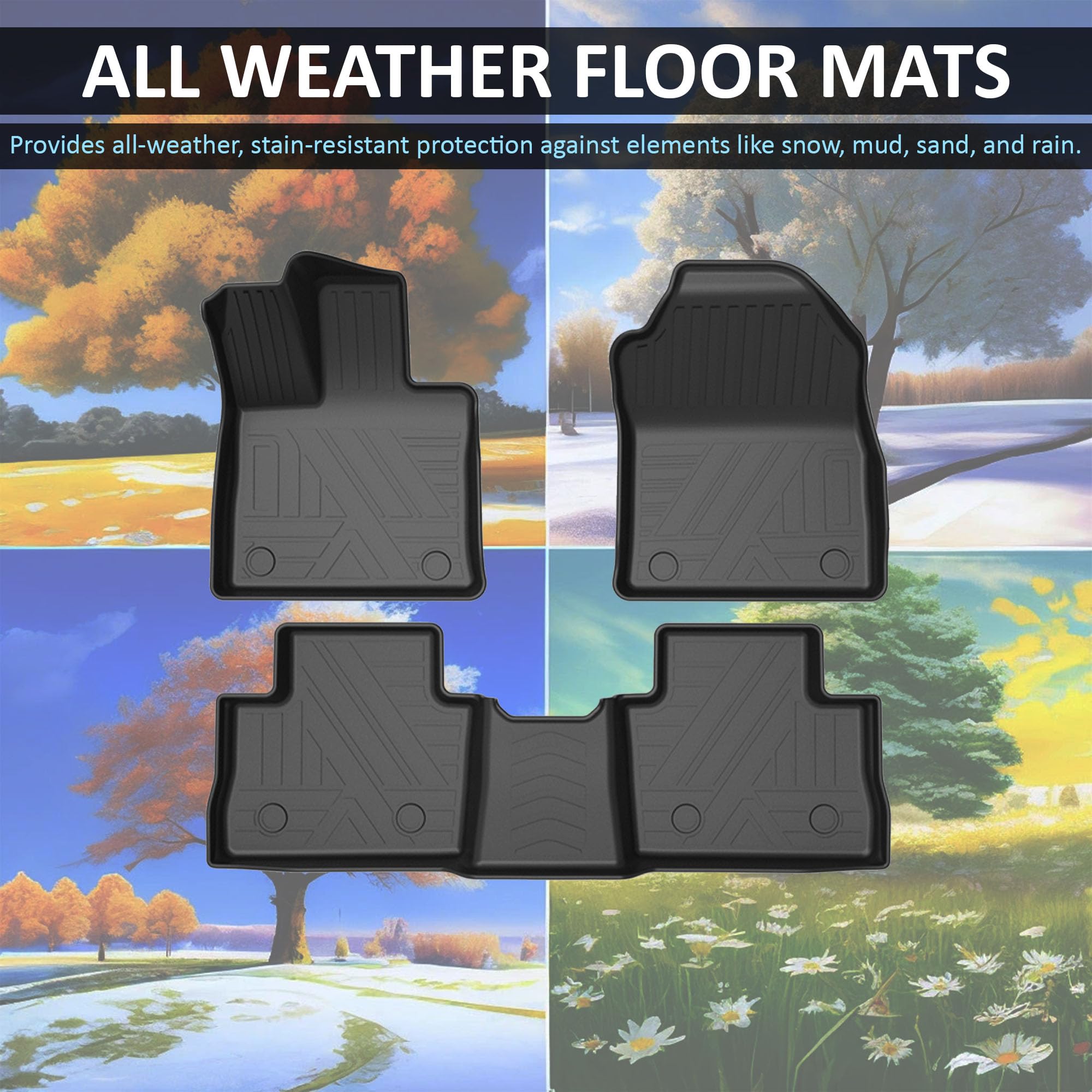 TOTALINER Black Horse Heavy Duty Floor Mat Anti-Skid Black 1.37'' Thickness Compatible with 2019-2025 Toyota Rav4-FMTRA19