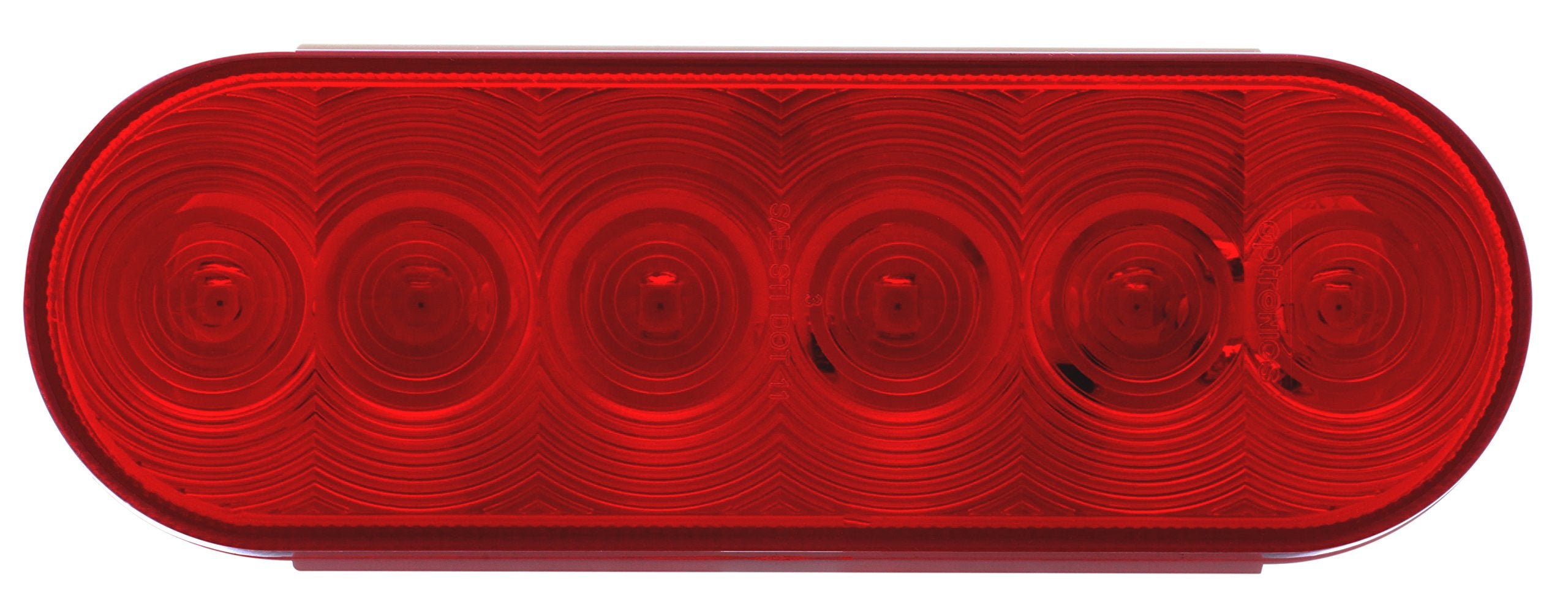 6-Diode Optronics Fleet Count 6" Oval Recessed LED Stop, Tail & Turn Trailer Light, Red