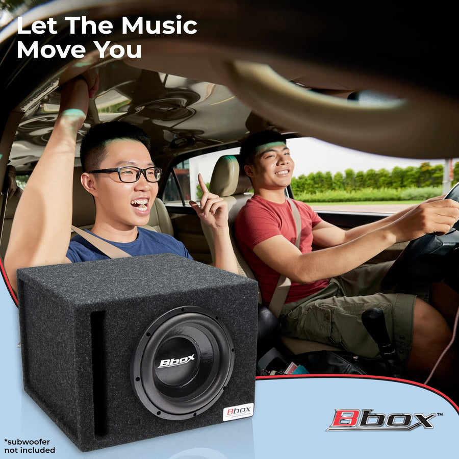 10” Bbox Pro-Tuned Single Vented Subwoofer Carpeted Enclosure - Subwoofer Box Improves Audio Quality, Sound & Bass,Charcoal