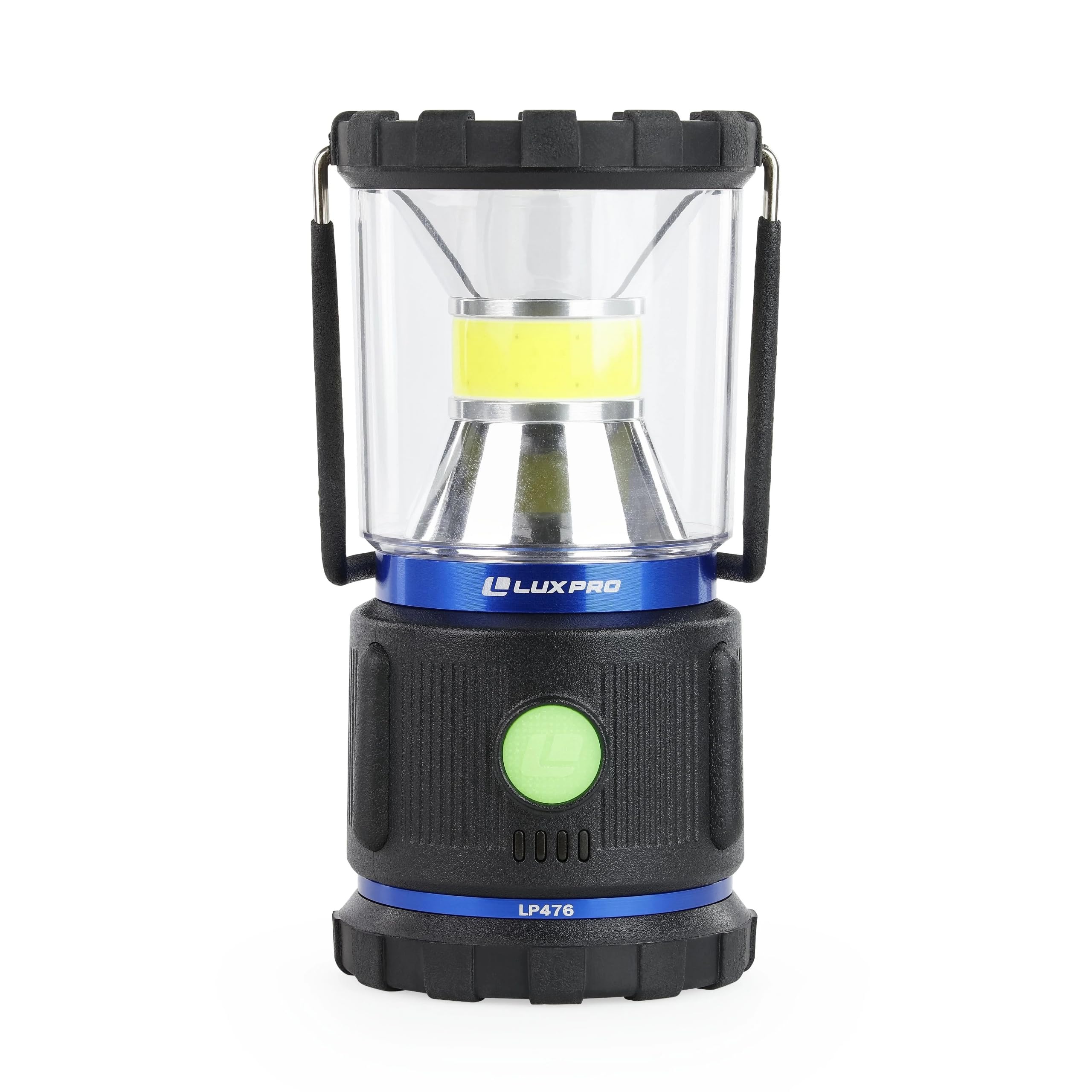 Large Broadbeam Lantern LUXPRO LP476 with Red Light - 1000 Lumens Max Output - Battery-Powered Camping Lantern with Glow-in-The-Dark Button - Premium Electric Lantern
