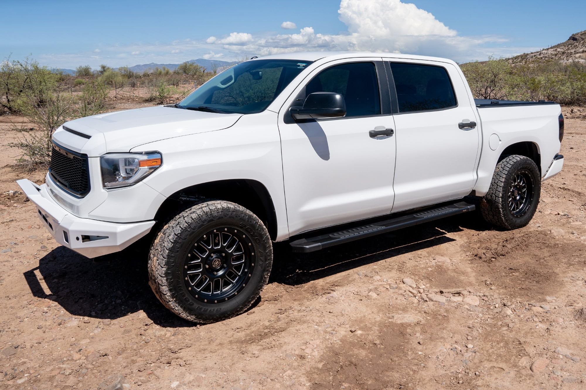 Raptor Series Steps Running Boards 6in OEM Style Black Aluminum Compatible with 07-21 Tundra CrewMax Cab