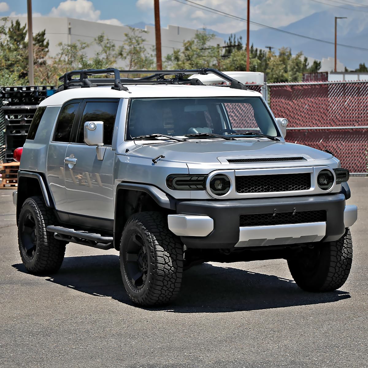 Black Smoke SPEC-D TUNING Projector Headlights w/LED Sequential Turn Signals and Startup Animation Compatible with 2007-2014 Toyota FJ Cruiser, Left + Right Pair Headlamp Assembly