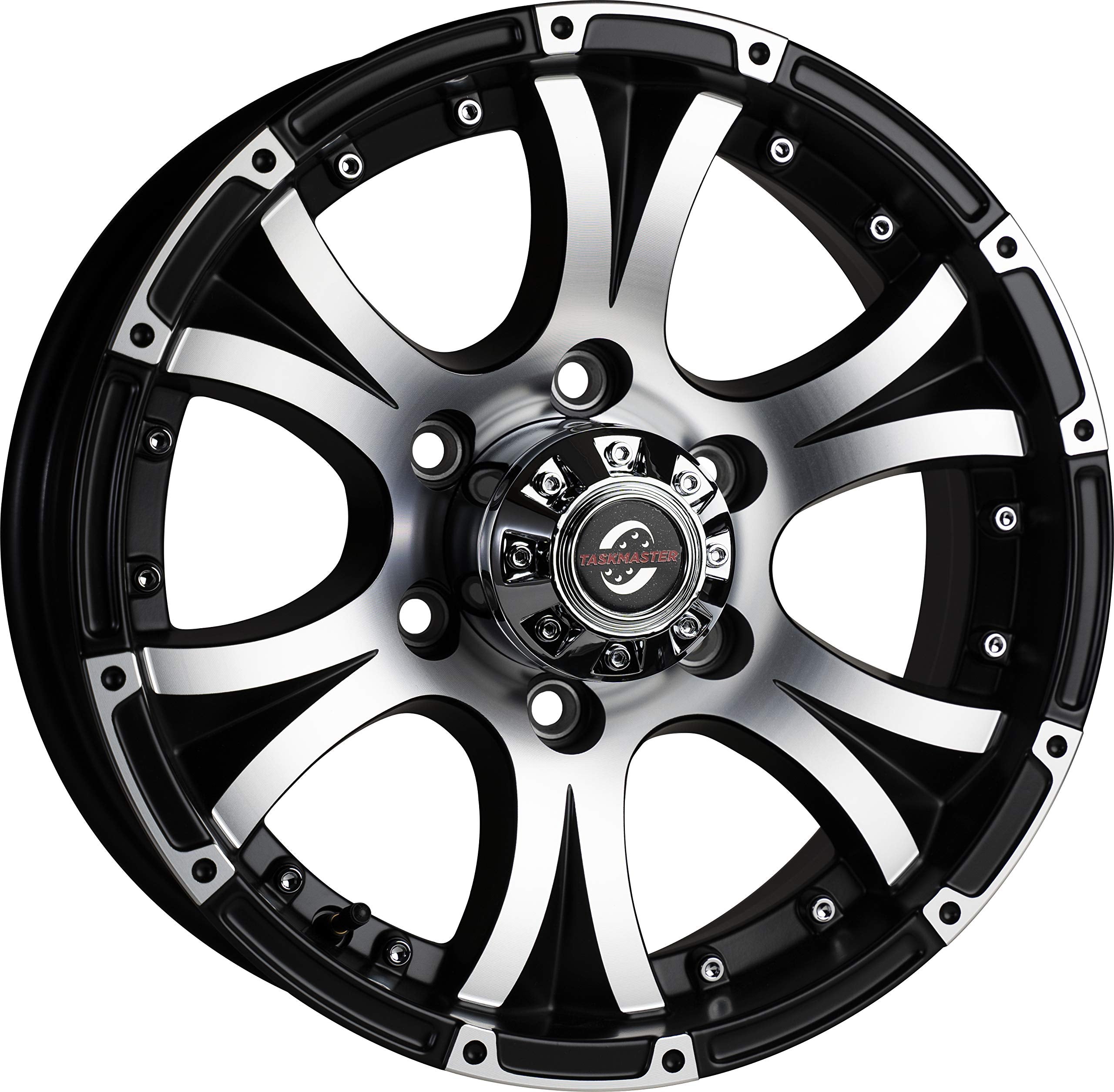 Viking Series 16x6 6x5.5 4.25 Center Bore Matte Black Machined Face & Lip Aluminum Trailer Wheel with Cap - *Trailer Use Only