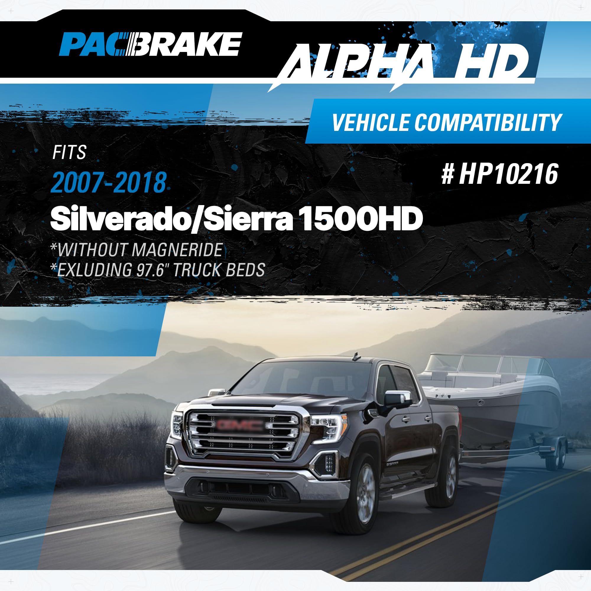 Pacbrake ALPHA HD HP10216 Air Spring Suspension Kit fits 2007-2018 Silverado/Sierra 1500HD w/o MagneRide or 97.6" Truck Beds | Easy Installation | Corrosion Resistant Roll Plates
