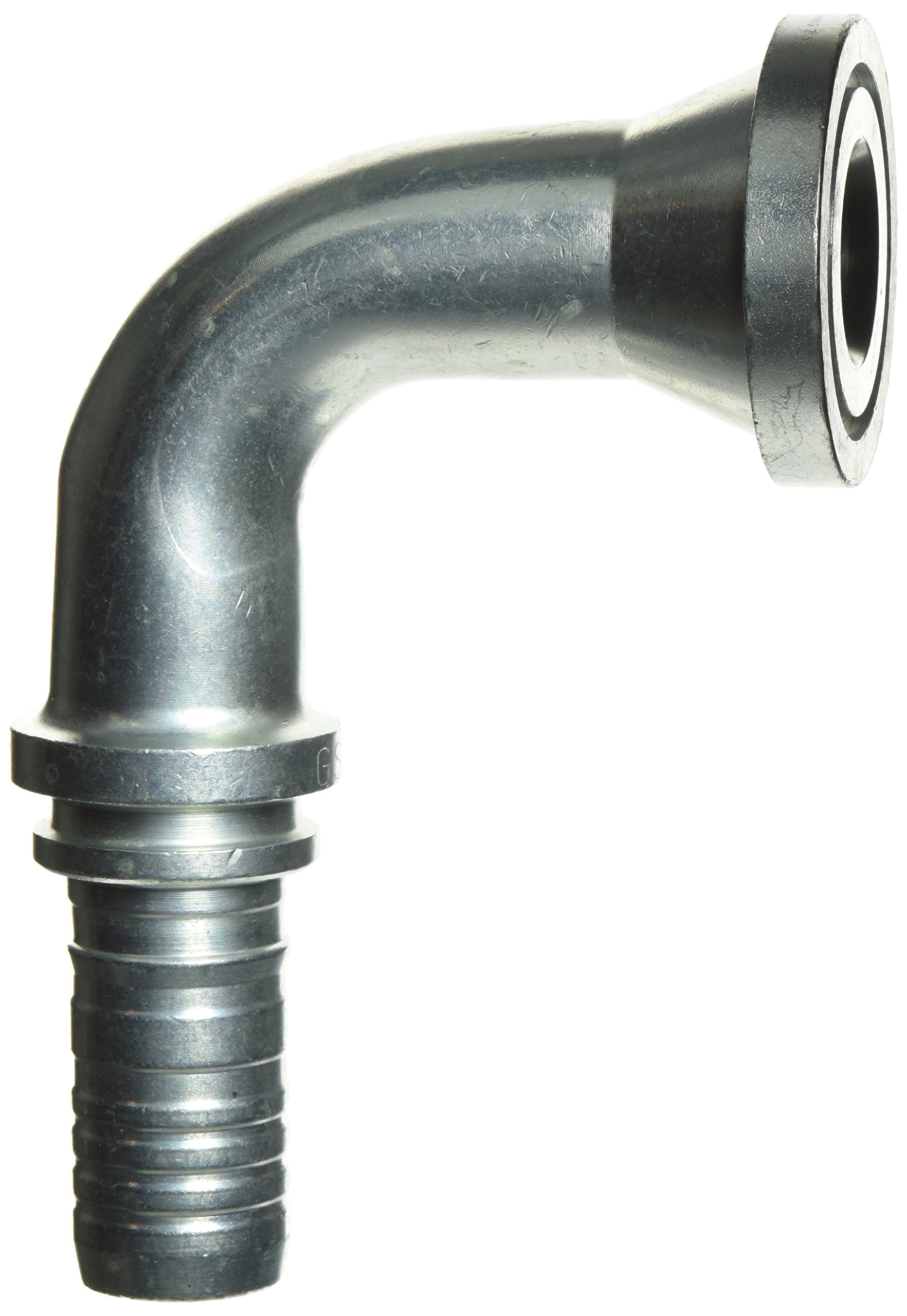 GlobalSpiral Couplings Gates 24GSP-32FLH90S, Code 62 O-Ring Flange Heavy, Zinc Plated Carbon Steel, 6.96", 90° Bent Tube, 1 1/2" ID
