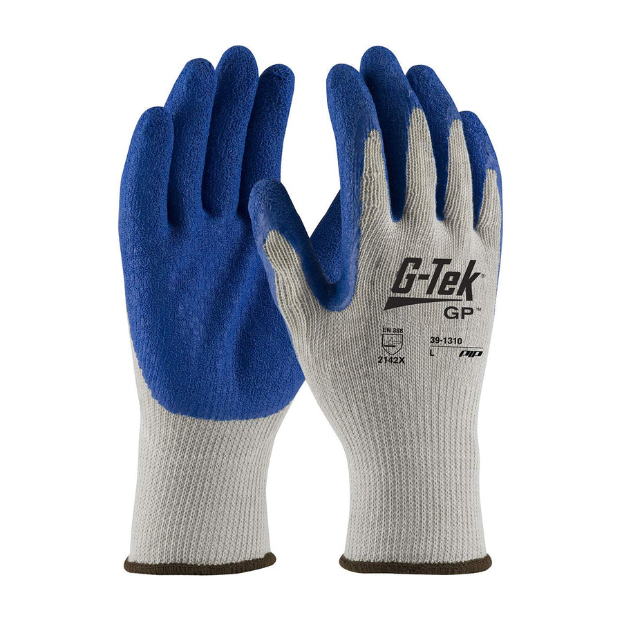 Economy Weight G-Tek 39-1310/XXL Seamless Knit Polyester Glove with Latex Coated Crinkle Grip on Palm & Fingers
