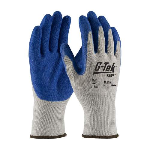 Economy Weight G-Tek 39-1310/XXL Seamless Knit Polyester Glove with Latex Coated Crinkle Grip on Palm & Fingers