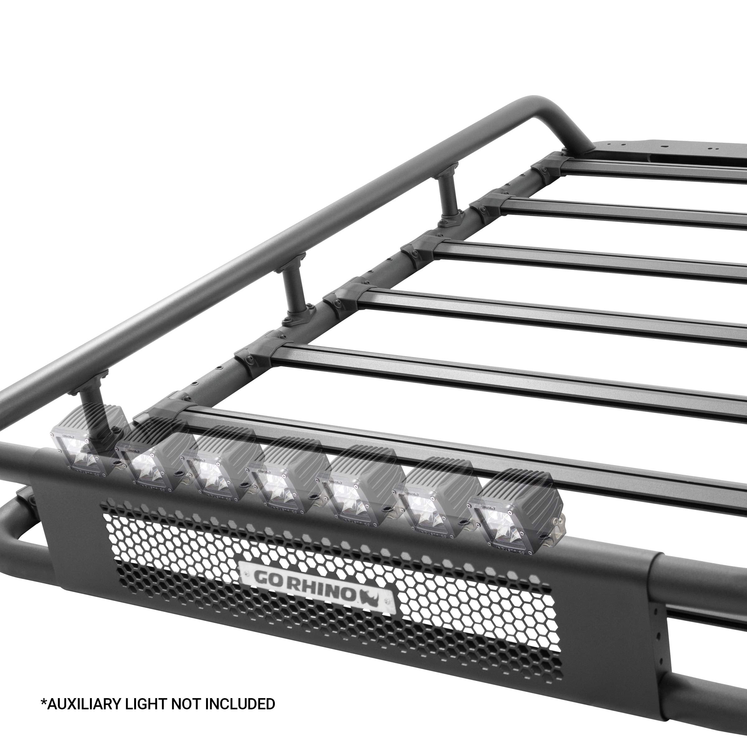 Go Rhino Roof Rack SRM 600 - Tubular Basket-Style Rack & Clamps | Aluminum, Textured Black, L: 75" x W: 52" | 5936075T
