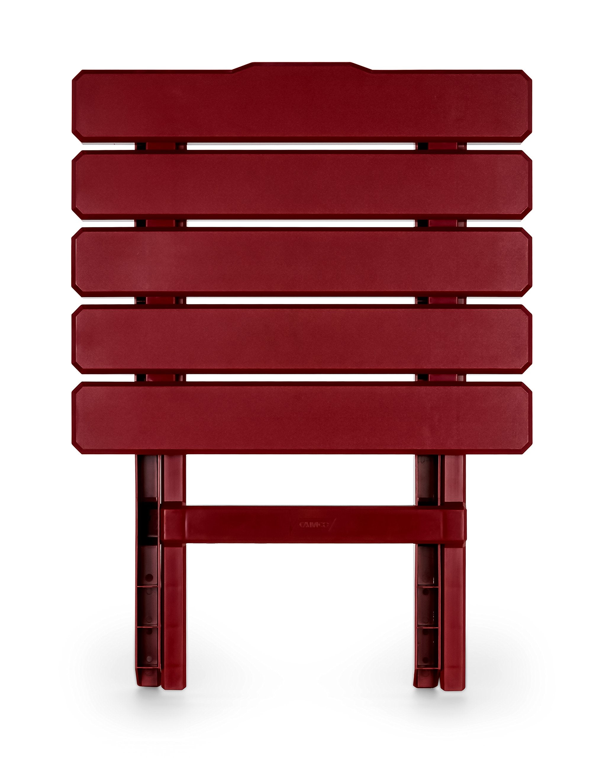Large Camco 51694 Red Adirondack Portable Outdoor Folding Side Table, Perfect for The Beach, Camping, Picnics, Cookouts and More, Weatherproof and Rust Resistant
