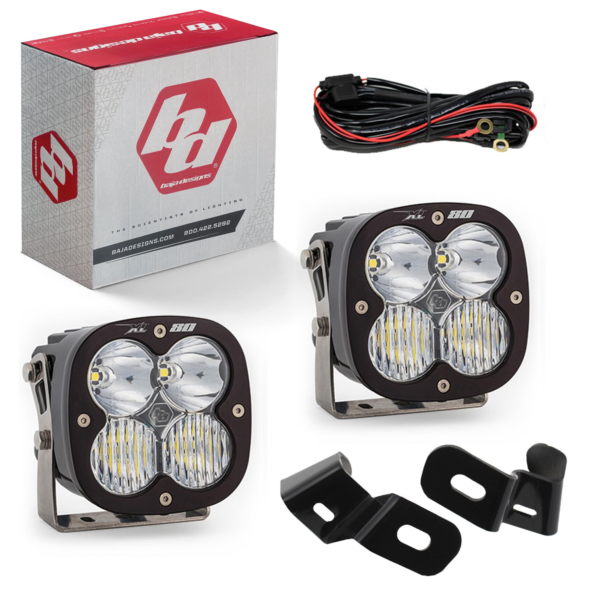 Baja Designs A-Pillar XL80 LED Light Kit for Dodge Ram 2500/3500 2019-22 Trucks (Driving/Combo Lens; Clear)