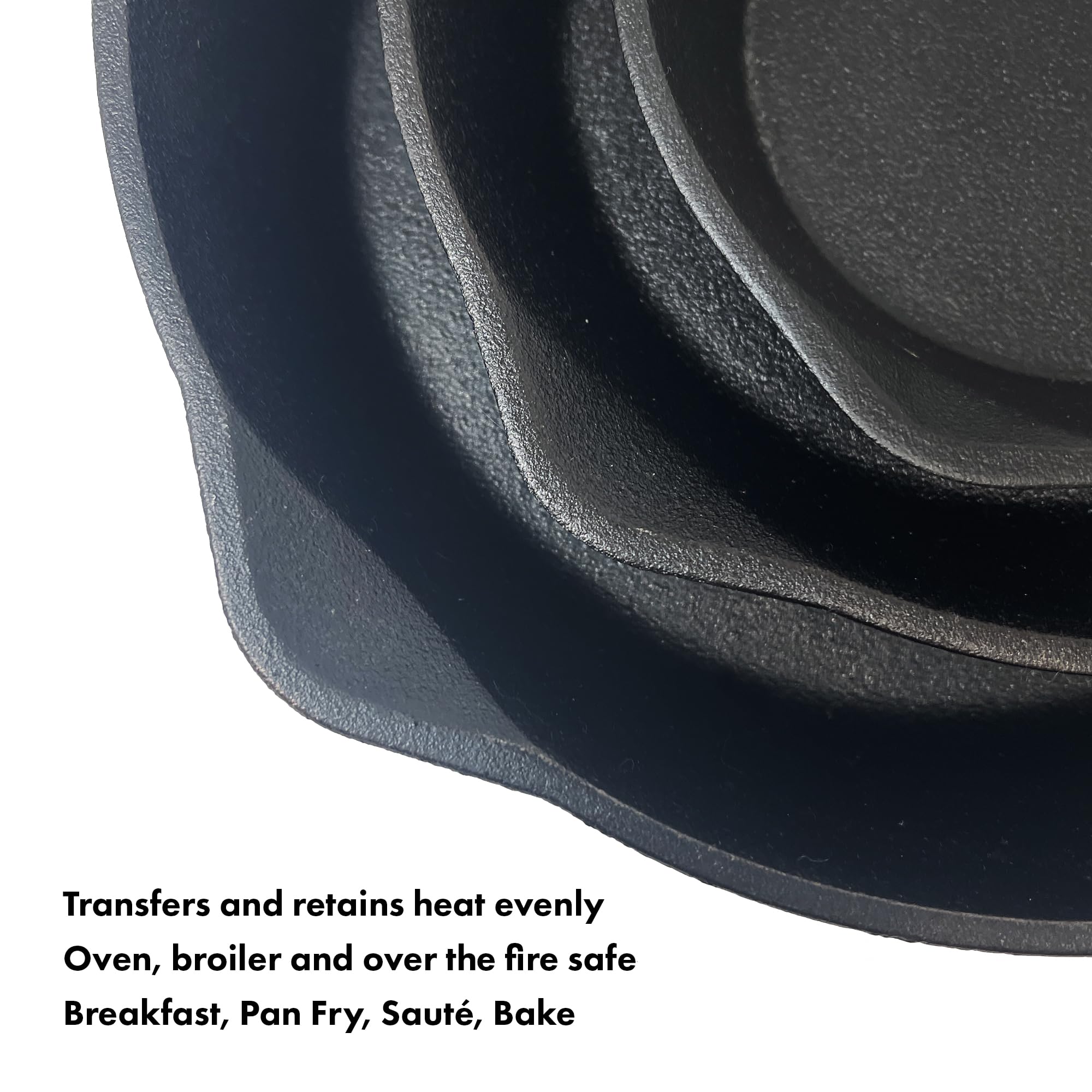 Bayou Classic Pre-Seasoned 6-in 8-in & 10-in Cast Iron Skillet Set Perfect For Searing & Braising or Baking Apple Pies and Cobblers