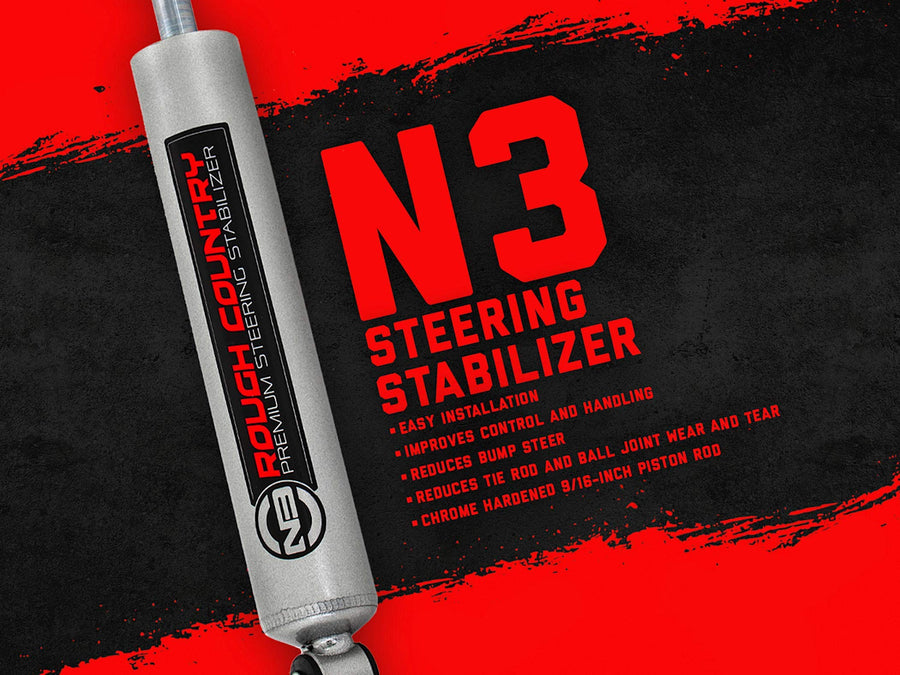 Rough Country Steering Stabilizer N3 for 2007-2018 Jeep Wrangler JK - 8730630