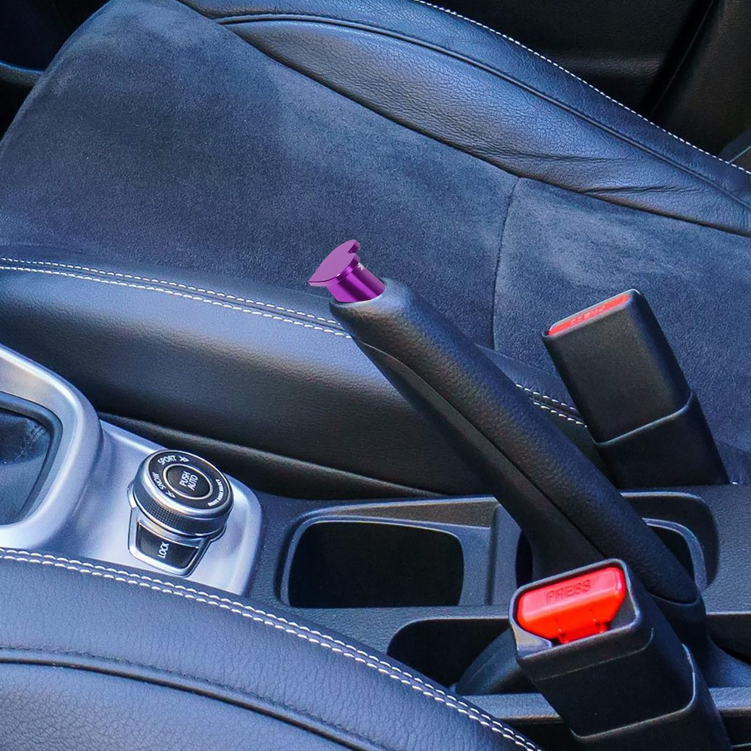NRG Innovations 6061 Aluminum NRG-DB-H003PP Heart Shape Parking Brake Release Button, Hand Brake Lever Button Compatible with Honda Civic/CRX/Del Sol, Purple