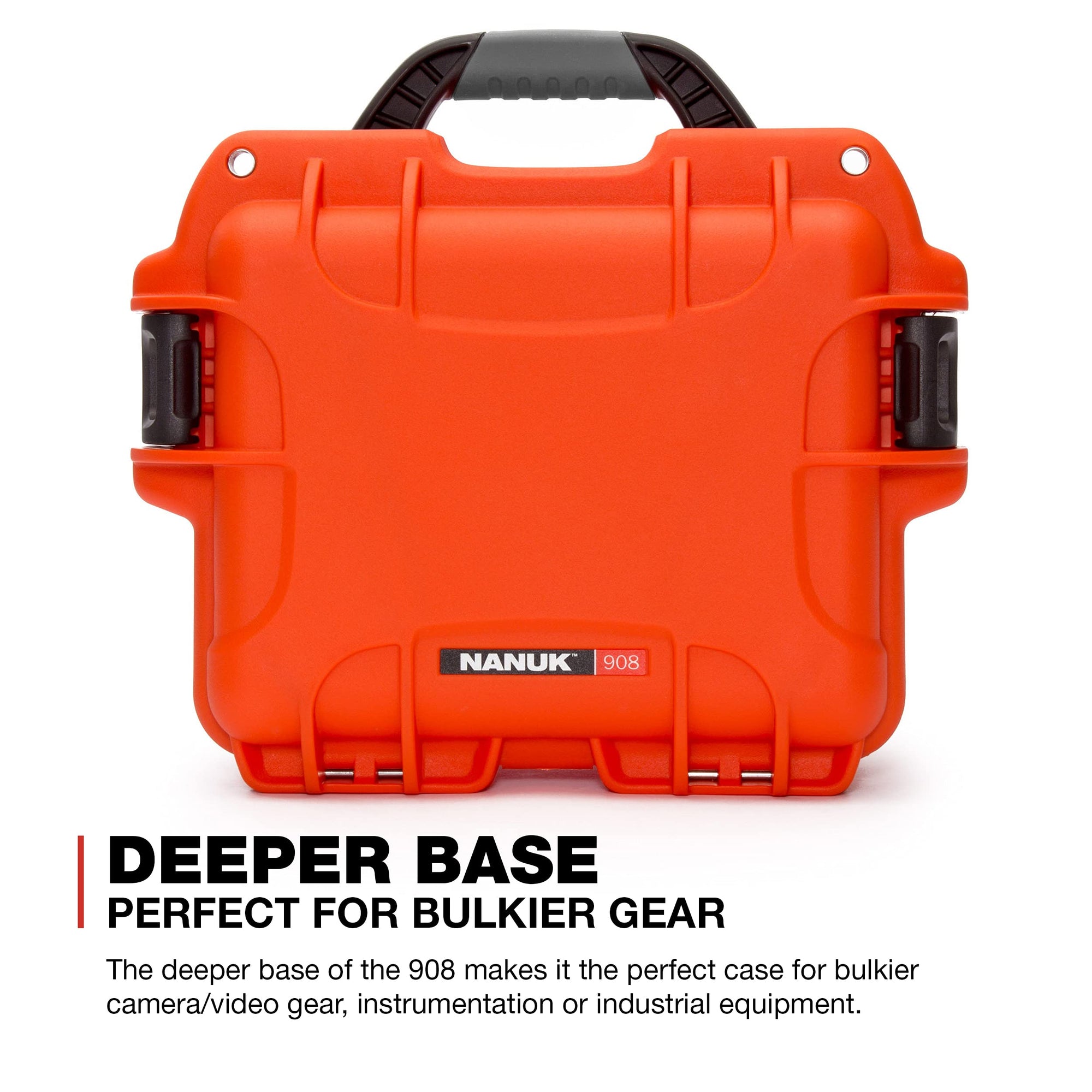 Orange Nanuk 908 Case with Padded Dividers
