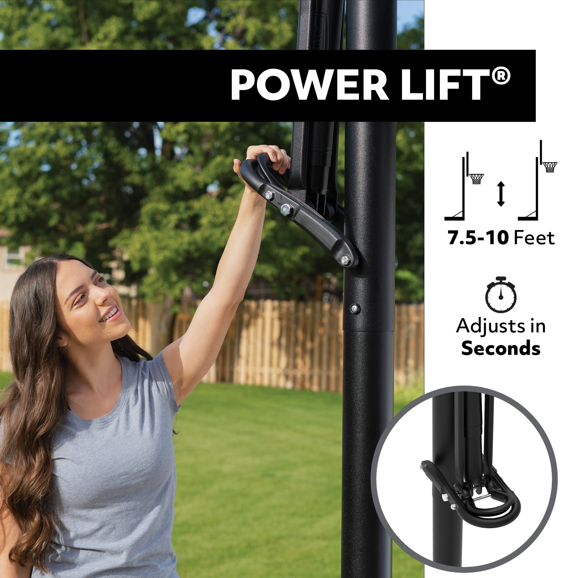 Height Adjustable Lifetime In Ground Basketball System, 54 Inch Shatterproof Backboard