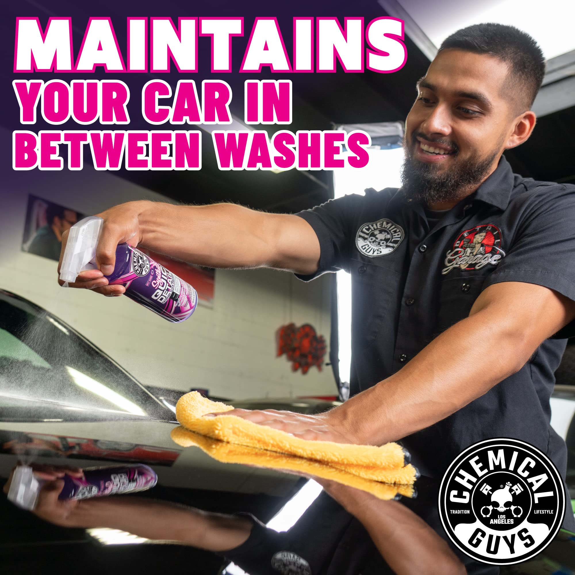 Synthetic Quick Detailer Chemical Guys – High Gloss Quick Detailer Spray, Safe for Cars, Trucks, SUVs, Motorcycles and RVs, Remove Dust, Fingerprints & Smudges, Enhances Shine & Protection, 16 fl oz