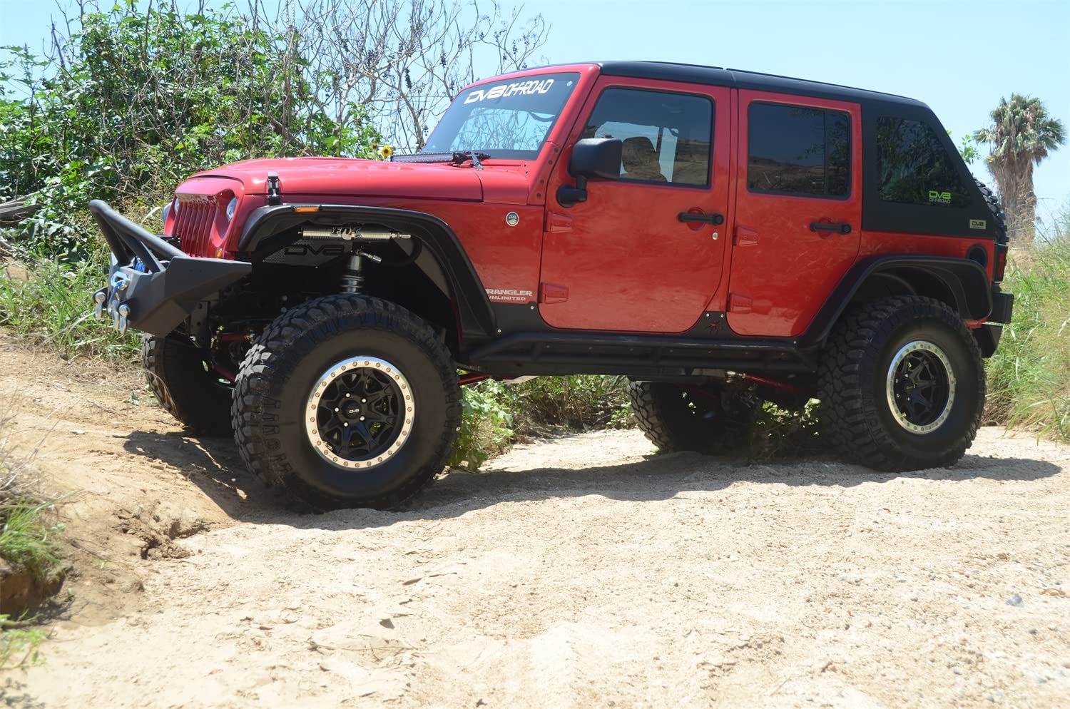2-Piece DV8 Offroad Fastback Hard Top for 07-18 Jeep Wrangler JK 4 Door - Black (DS Only)