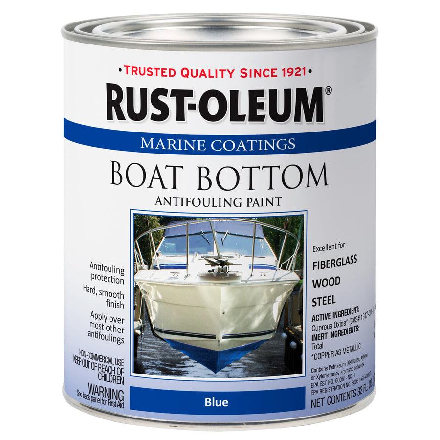 Marine Flat Rust-Oleum 207013 Boat Bottom Antifouling Paint, Quart, Blue