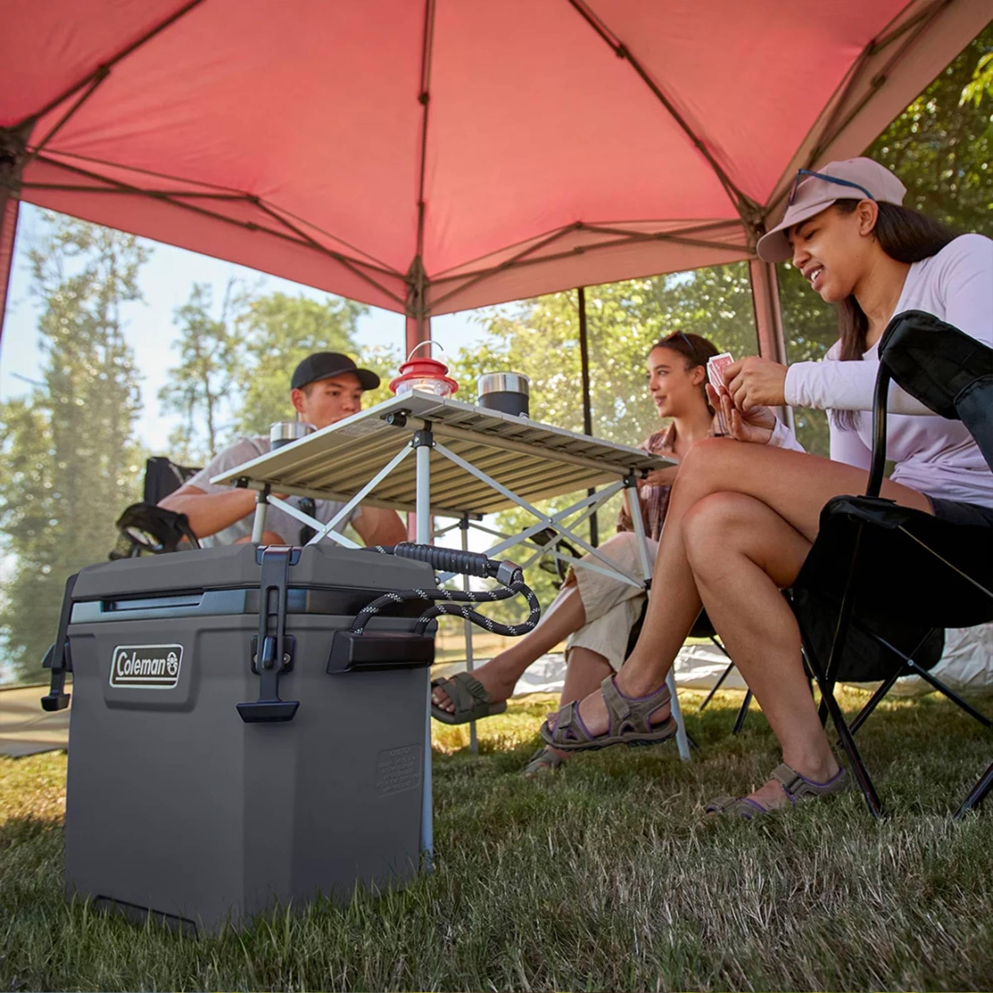 Coleman 28 Quart Convoy Series Lightweight Portable Cooler with Nonslip Grip Reflective Rope Handles for Long Haul Outdoor Adventures, Dark Storm