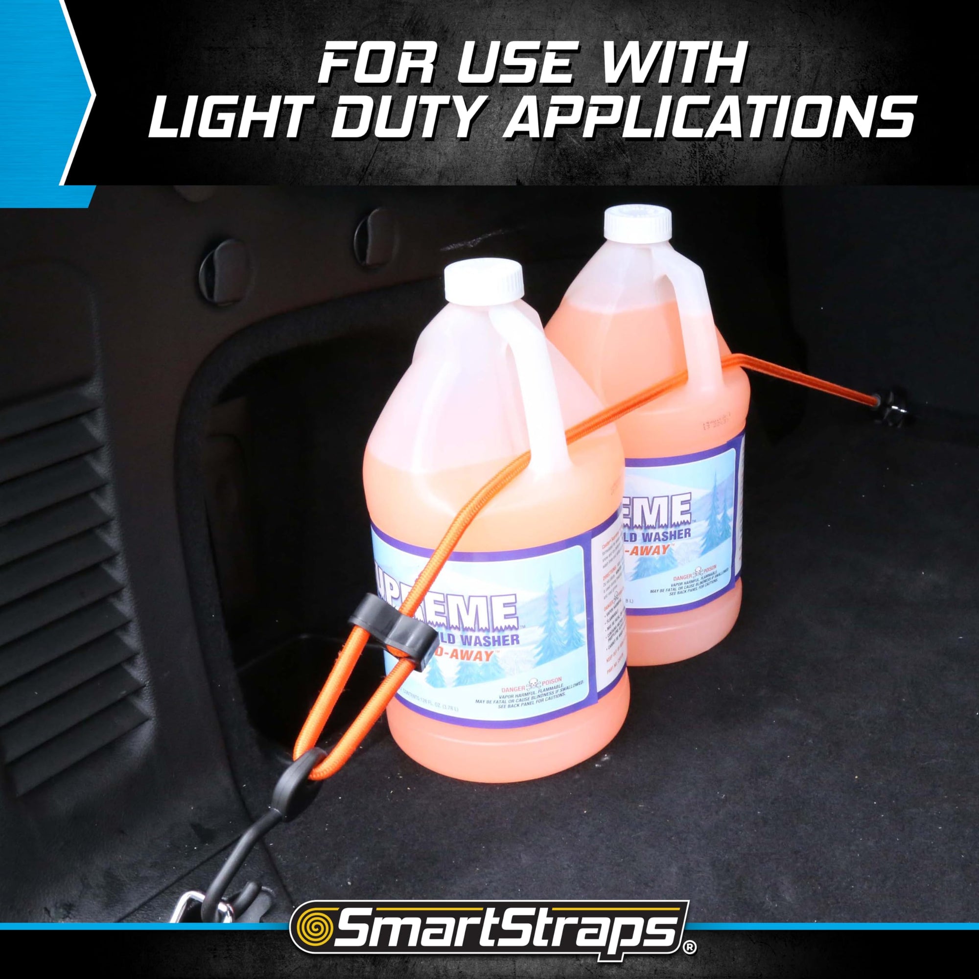 Adjustable SmartStraps Bungee Cords, 5 Piece Value Pack — Bungee Cords Distribute Load To Reduce Slipping — Secure Light Loads Such As Coolers, Luggage and Gas Cans