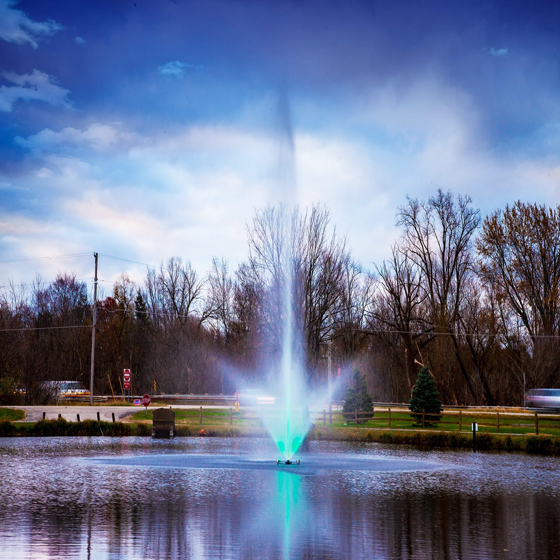 Scott Aerator Fountain Skyward - 3 HP 230V Pond Aerator with 100 ft. Electric Cord | Aerating Lakes & Ponds | Maintenance Free Stainless Steel