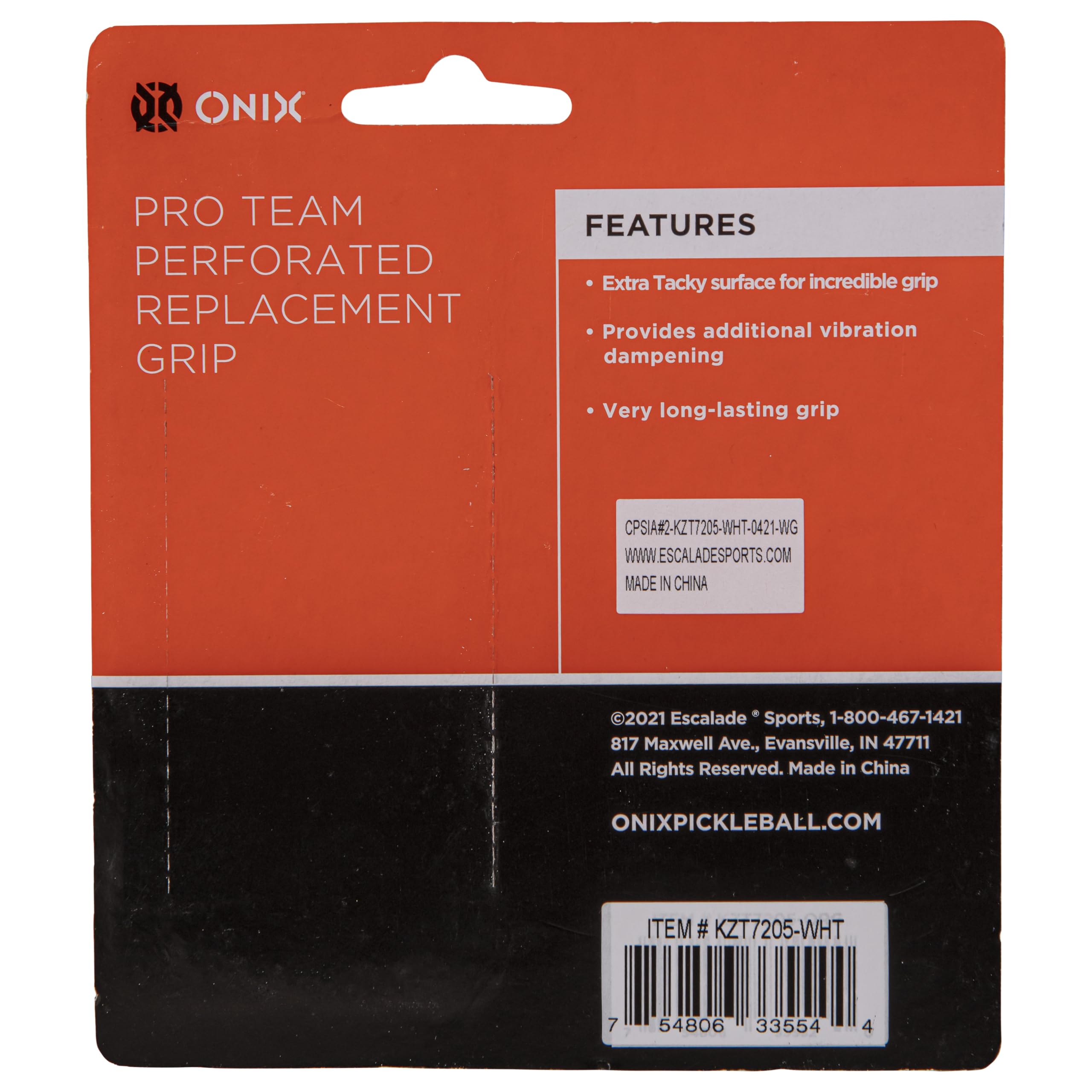 ONIX Perforated Pickleball Pro Team Replacement Grip — Black/Orange