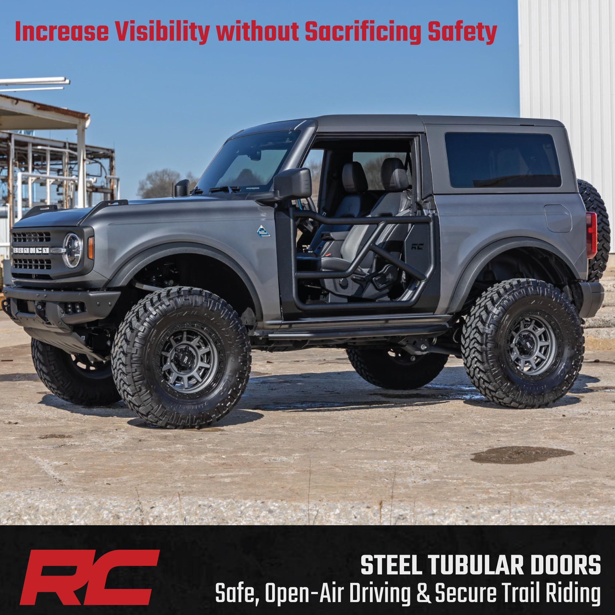 Steel Tube Doors Rough Country for Ford Bronco 2-Door (2021-2024)