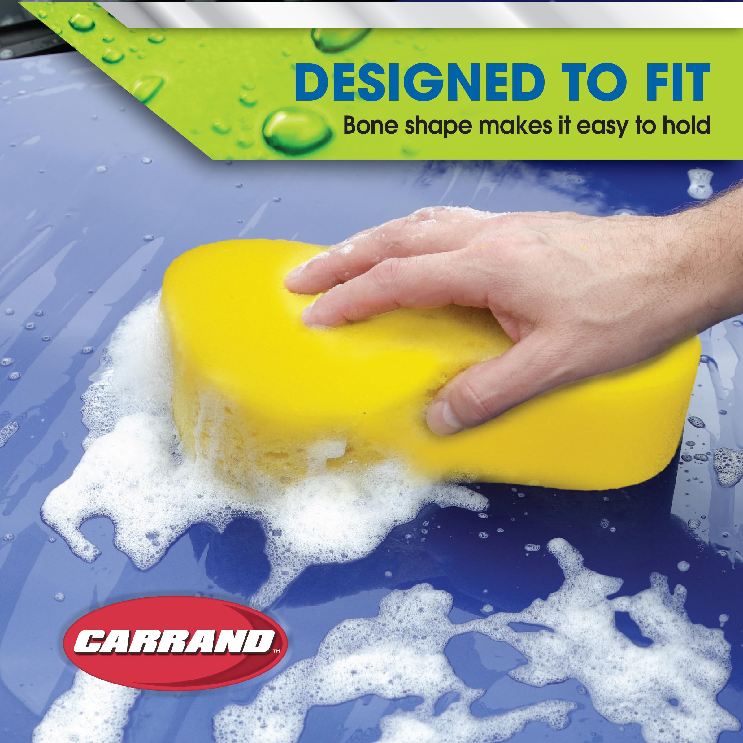 Giant Bone Sponge Carrand 40102 8.75" x 4.75" x 3", Durable, Yellow