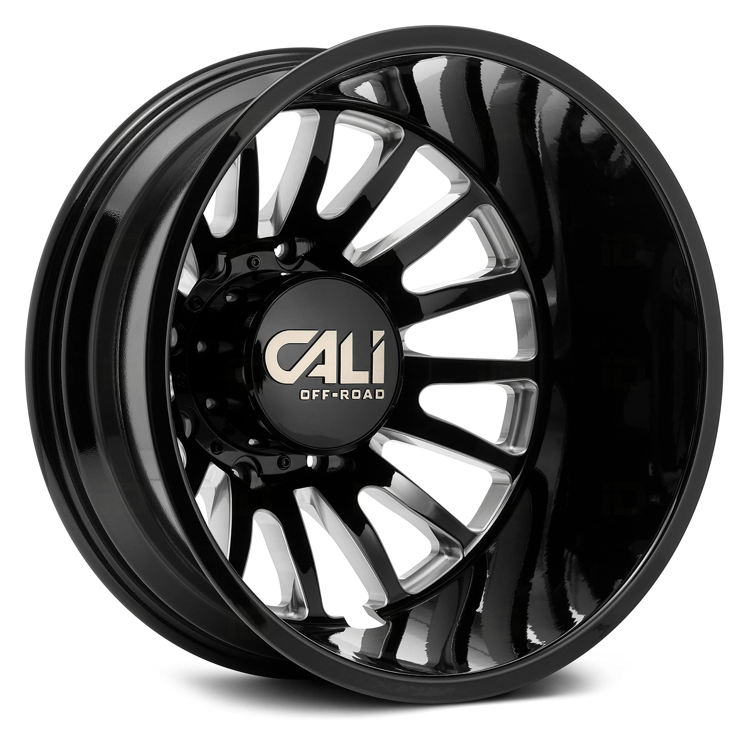 SUMMIT CALI OFF-ROAD DUALLY Gloss Black Wheel with Painted (22 x 8.25 inches /8 x 210 mm, 115 mm Offset)