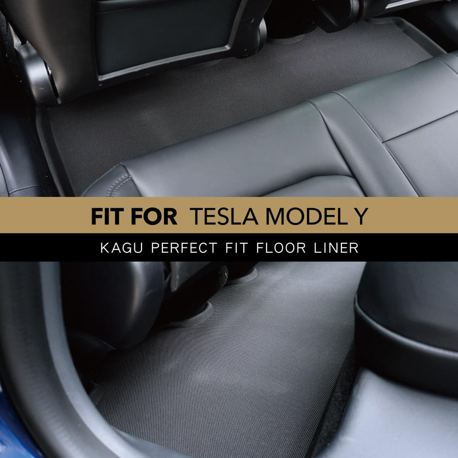 3D MAXpider Kagu Custom Fit Floor Mat (Black) Compatible with Tesla Model Y 2020–2025 – Second Row