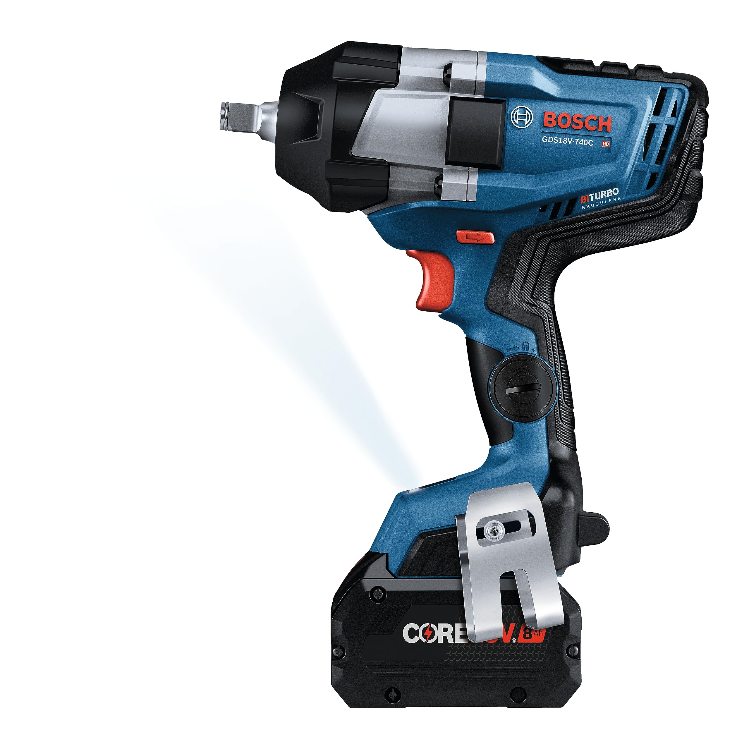 BOSCH PROFACTOR™ GDS18V-740CB14 18V Connected 1/2 In. Impact Wrench Kit with Friction Ring and (1) CORE18V 8 Ah High Power Battery