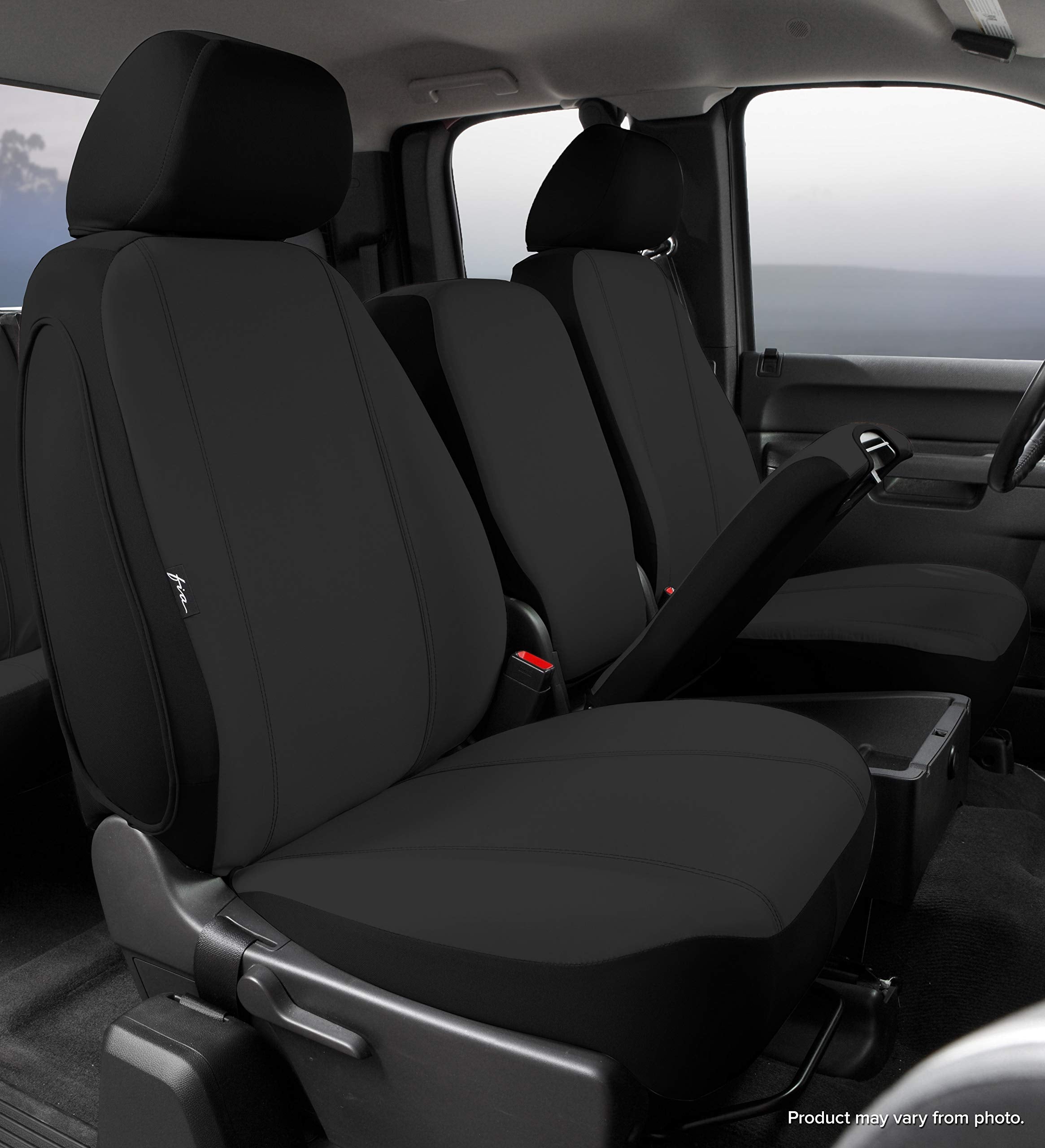 Custom Fit Fia SP88-30 BLACK Front Seat Cover Split Seat 40/20/40 - Poly-Cotton, (Black)