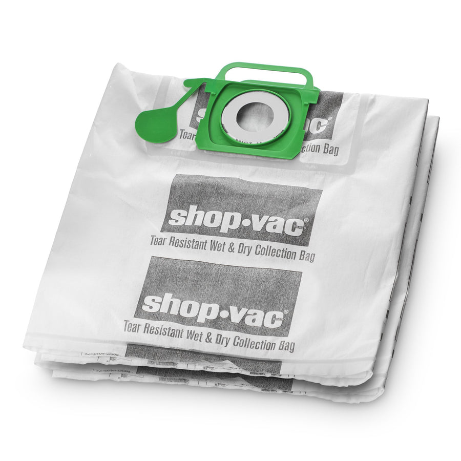 Wet/Dry Shop-Vac 9021533 Genuine Tear Resistant Collection Filter Bags, 5-10 gallon, White
