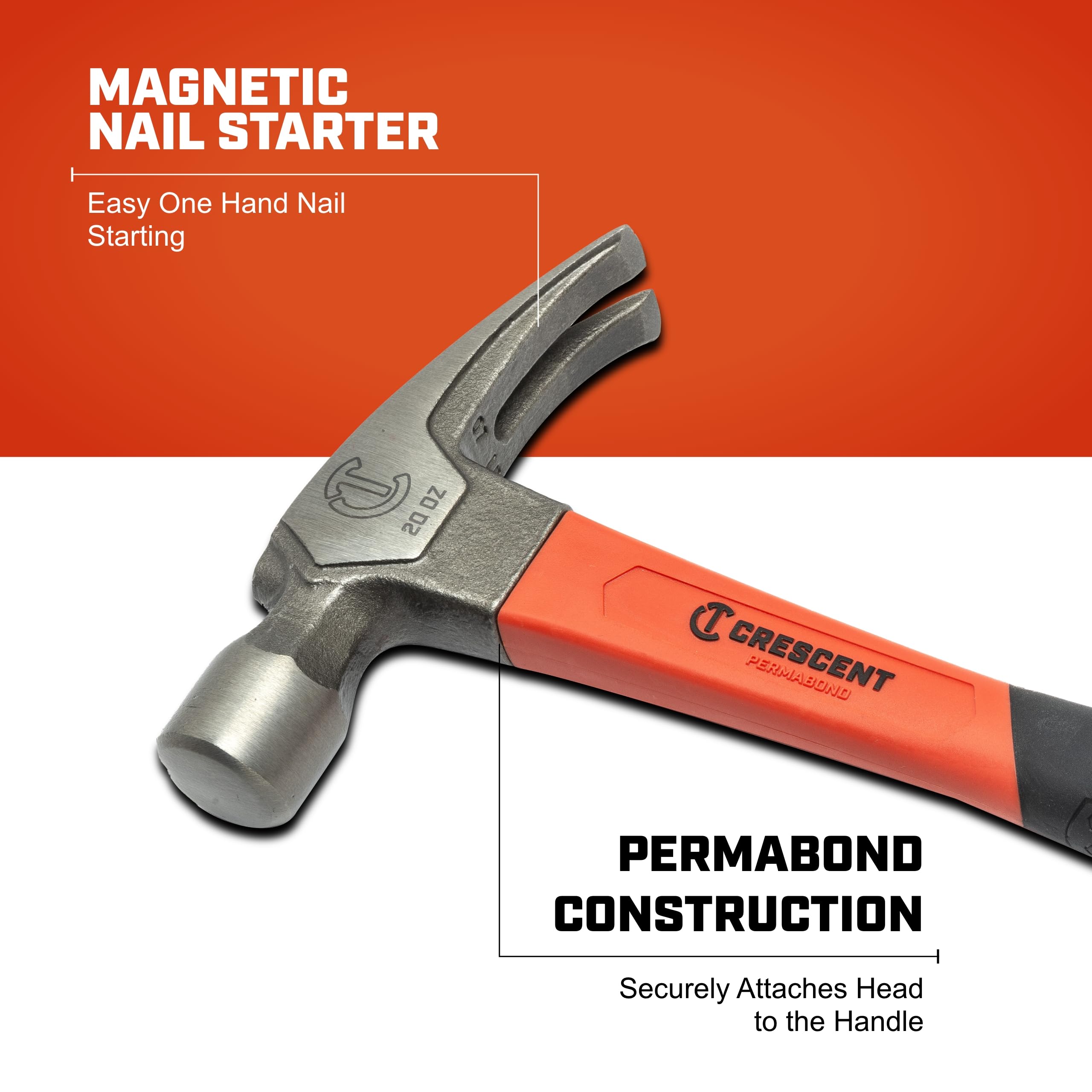 Hammer, Crescent - Fiberglass, REG, RIP, 20OZ, Tools (11418C-06)