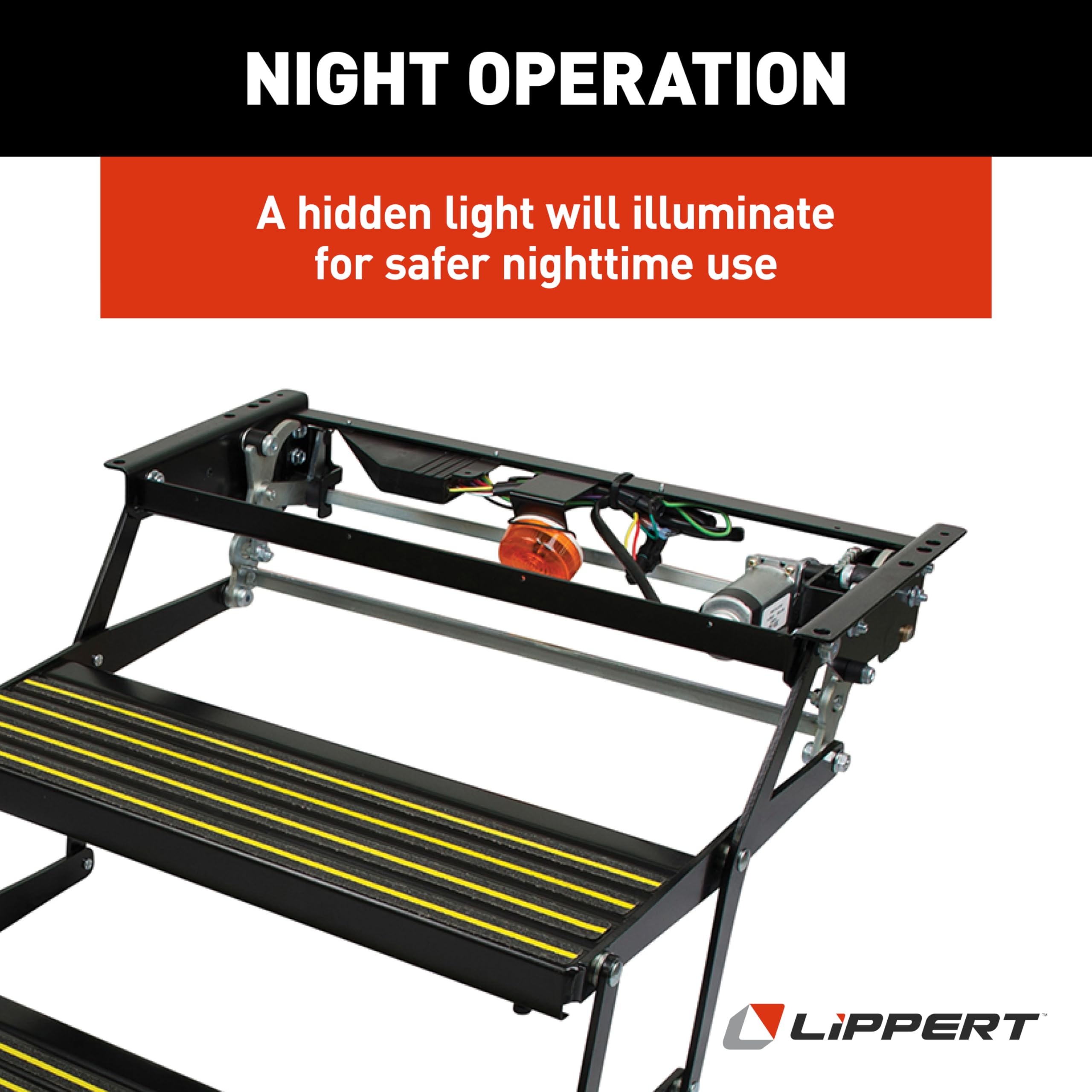 Kwikee Double Electric Revolution RV Steps for 5th Wheel RVs, Travel Trailers, Motorhomes, Hidden Light, Auto Extend and Retract, Anti-Slip Surface, 750 lb. Capacity, Steel Construction - 3725791