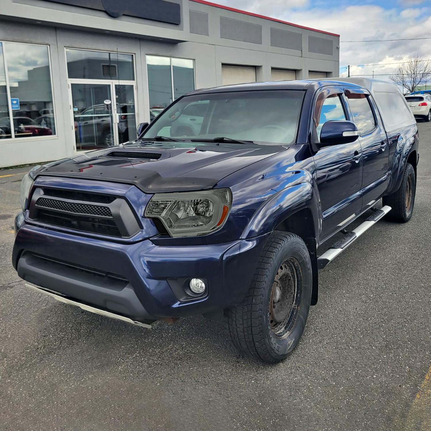 Light Smoke Spec-D Tuning Headlights with LED Strip Compatible with 2012-2015 Toyota Tacoma