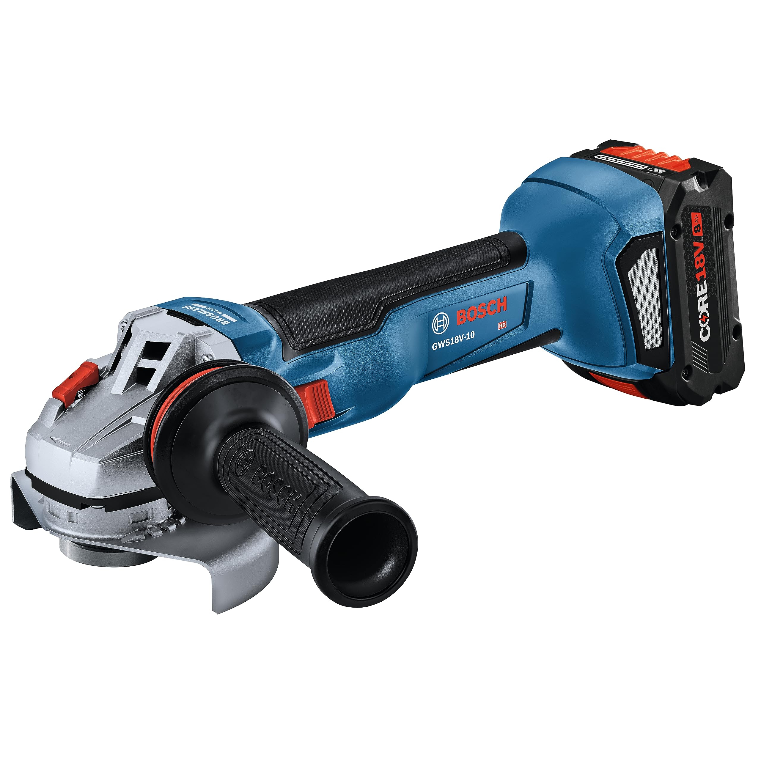 Bosch GWS18V-10B14 18V 4-1/2 – 5 In. Brushless Angle Grinder Kit with (1) CORE18V® 8 Ah High Power Battery