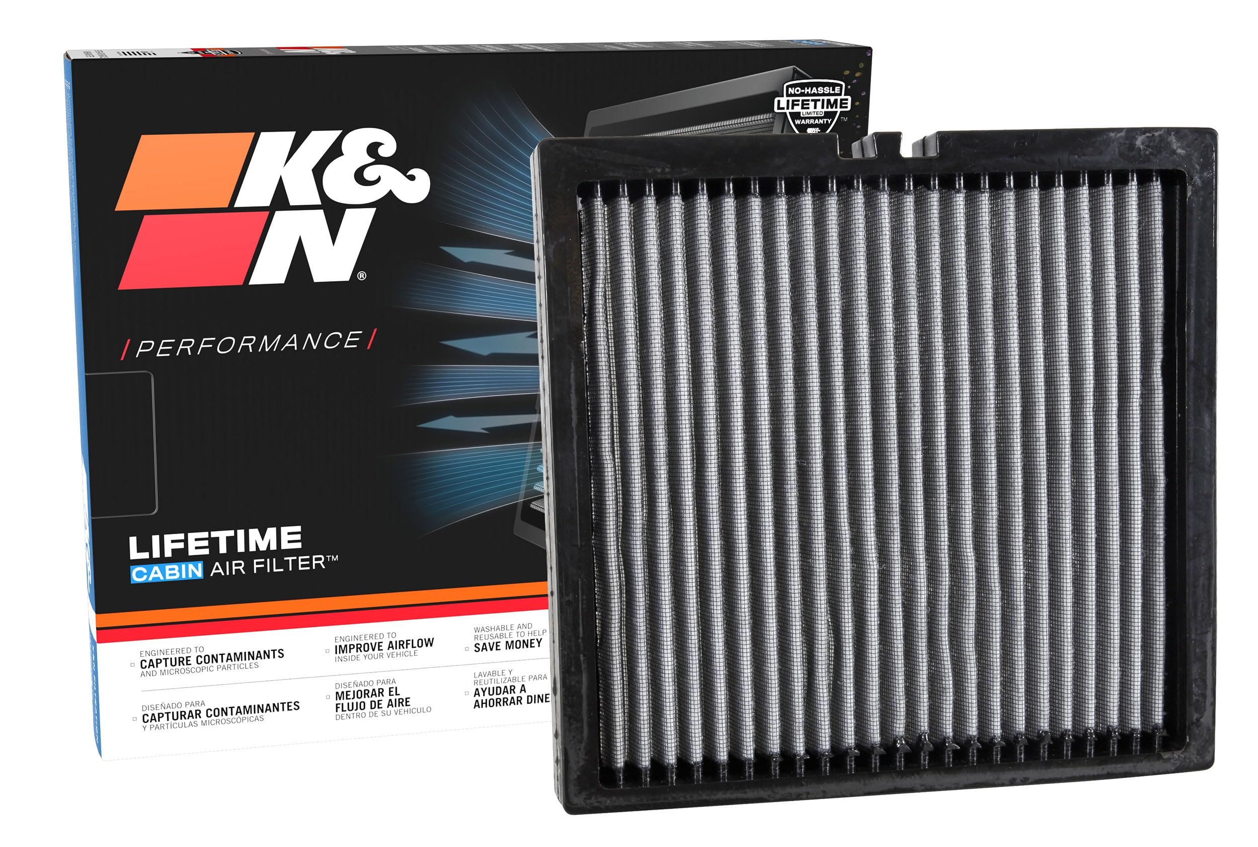 K&N LIFETIME Cabin Air Filter: Washable, Premium, Clean Air for your Cabin: Compatible with 2011-2025 Dodge/Jeep: Durango, Grand Cheeroke, VF3012