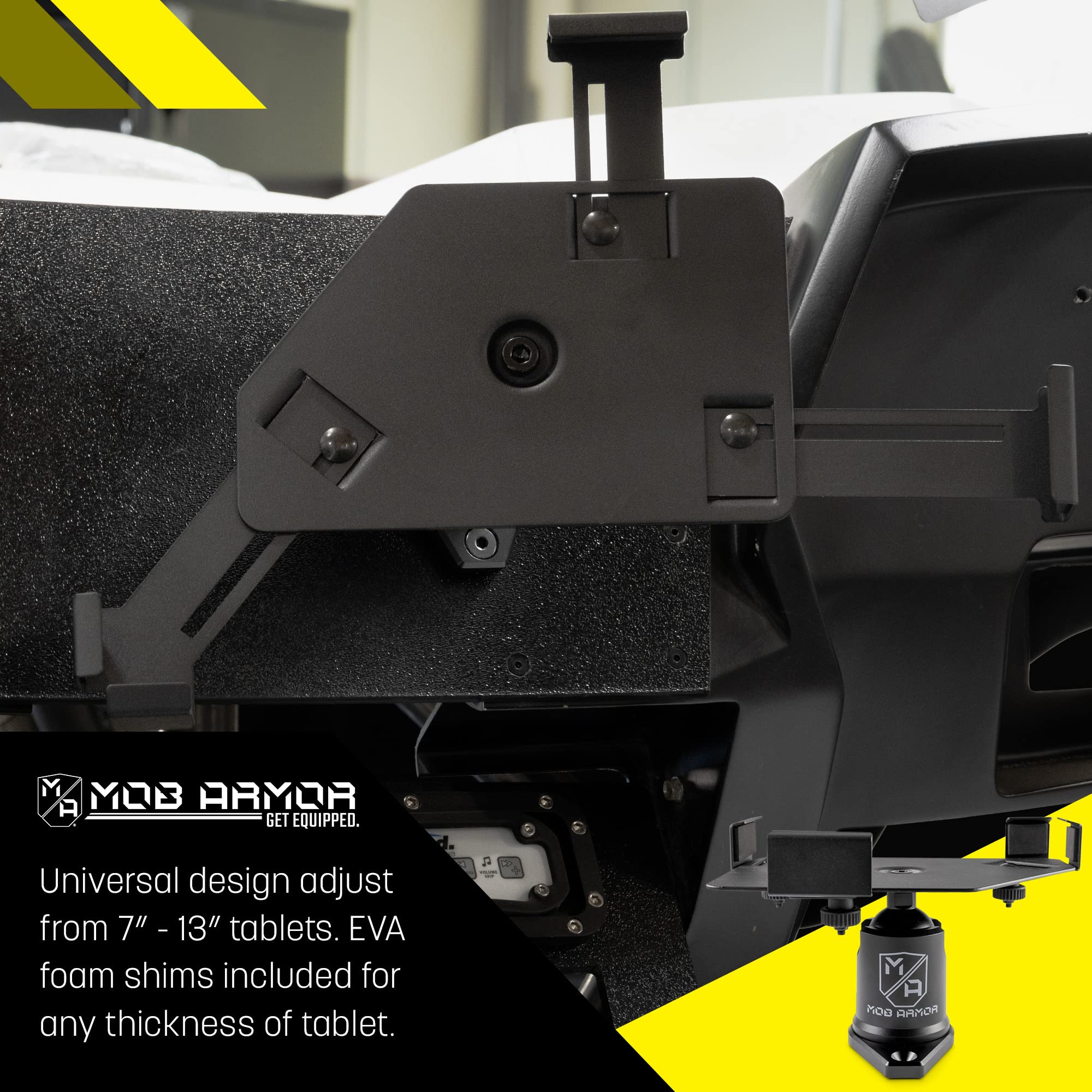 Mob Armor Maxx Tab Mount Direct Permanent Tablet Holder - Heavy Duty Mount for iPad, Android & Surface Devices, Fixed Mounting Solution with Secure, Steel Base for Home, Office & Vehicle Installations