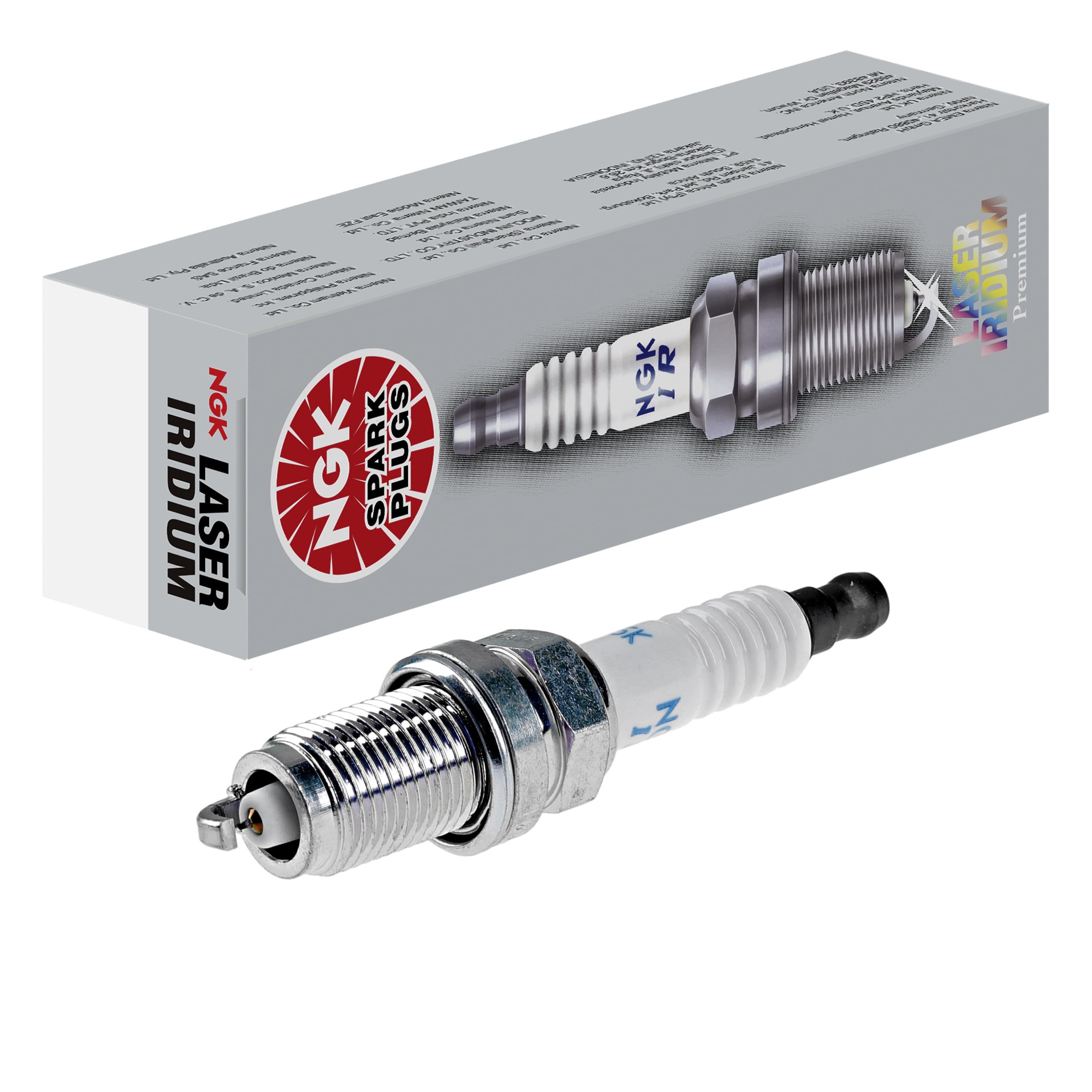NGK Spark Plug, 14 mm Thread NGK Laser Iridium, 0.749 in Reach, Gasket Seat, Stock Number 6774, Resistor, Each