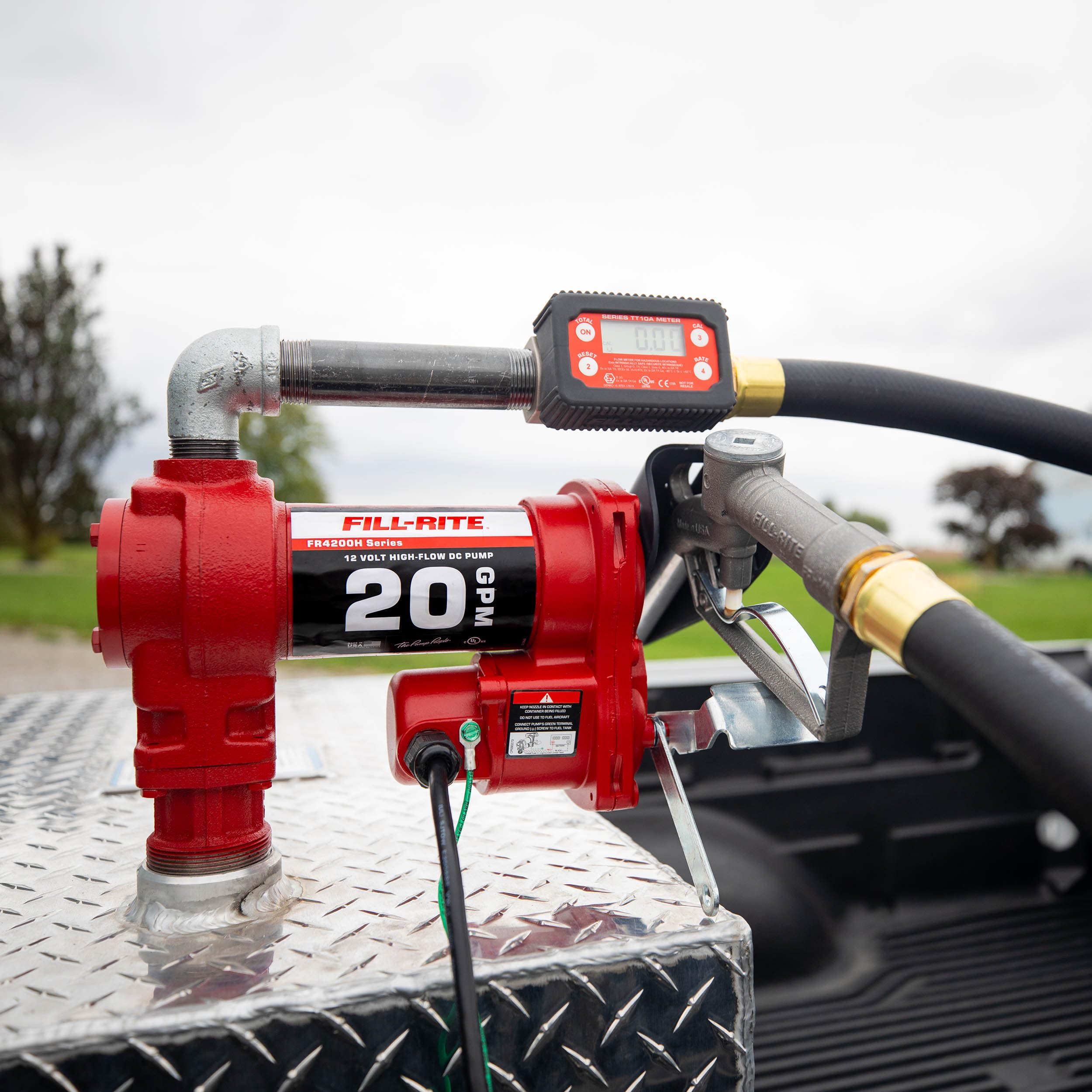 Fill-Rite 12V FR4219H Fuel Transfer Pump with Standard Digital Meter Package | Gasoline, Diesel, Kerosene, Ethanol & Methanol Blends & Biodiesel