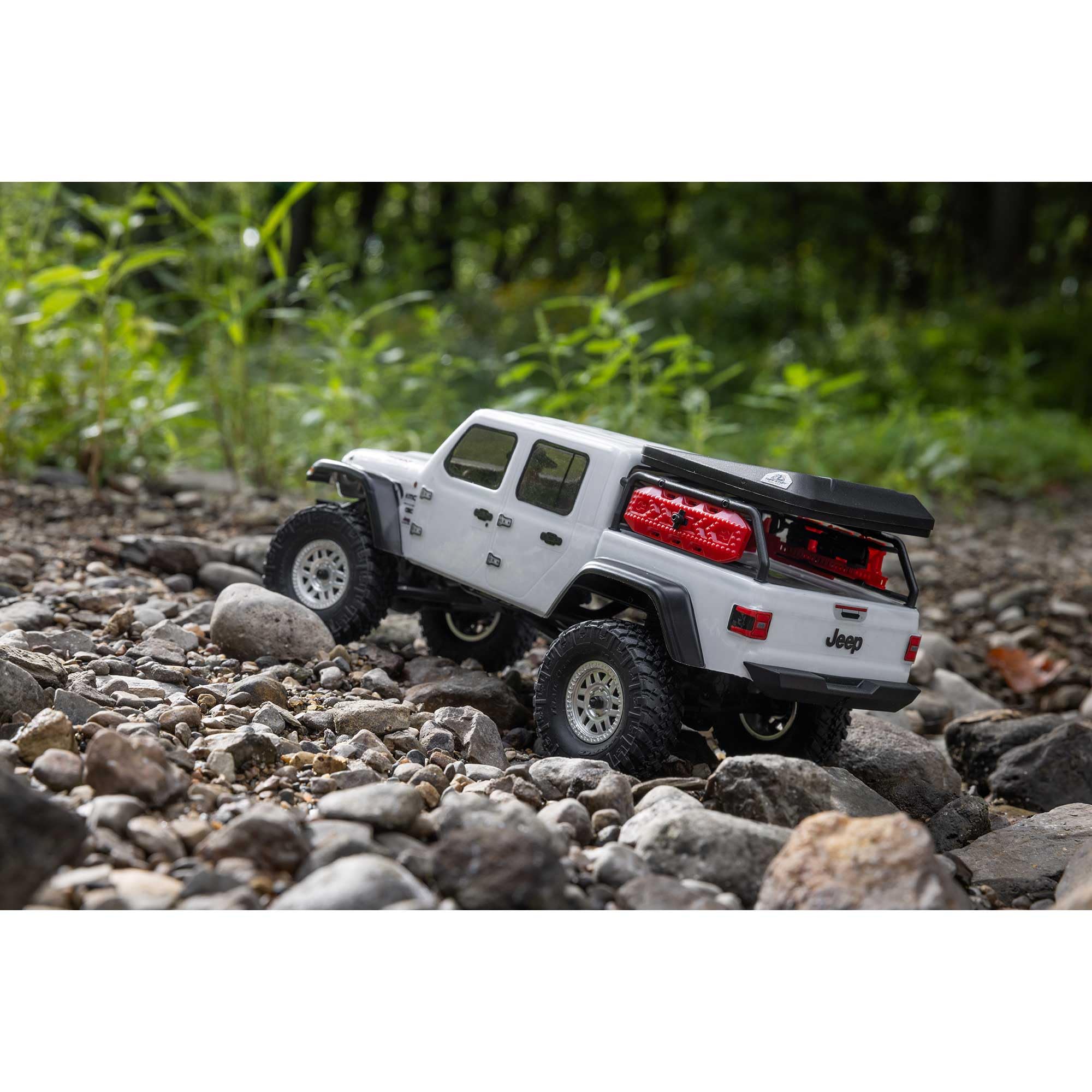 Axial SCX24 Jeep Gladiator RC Truck 4 Wheel Drive Rock Crawler Brushed RTR Nothing Needed to Complete Ready-to-Run White AXI00005V2T4, Remote Control Car, RC Car, RC Crawler