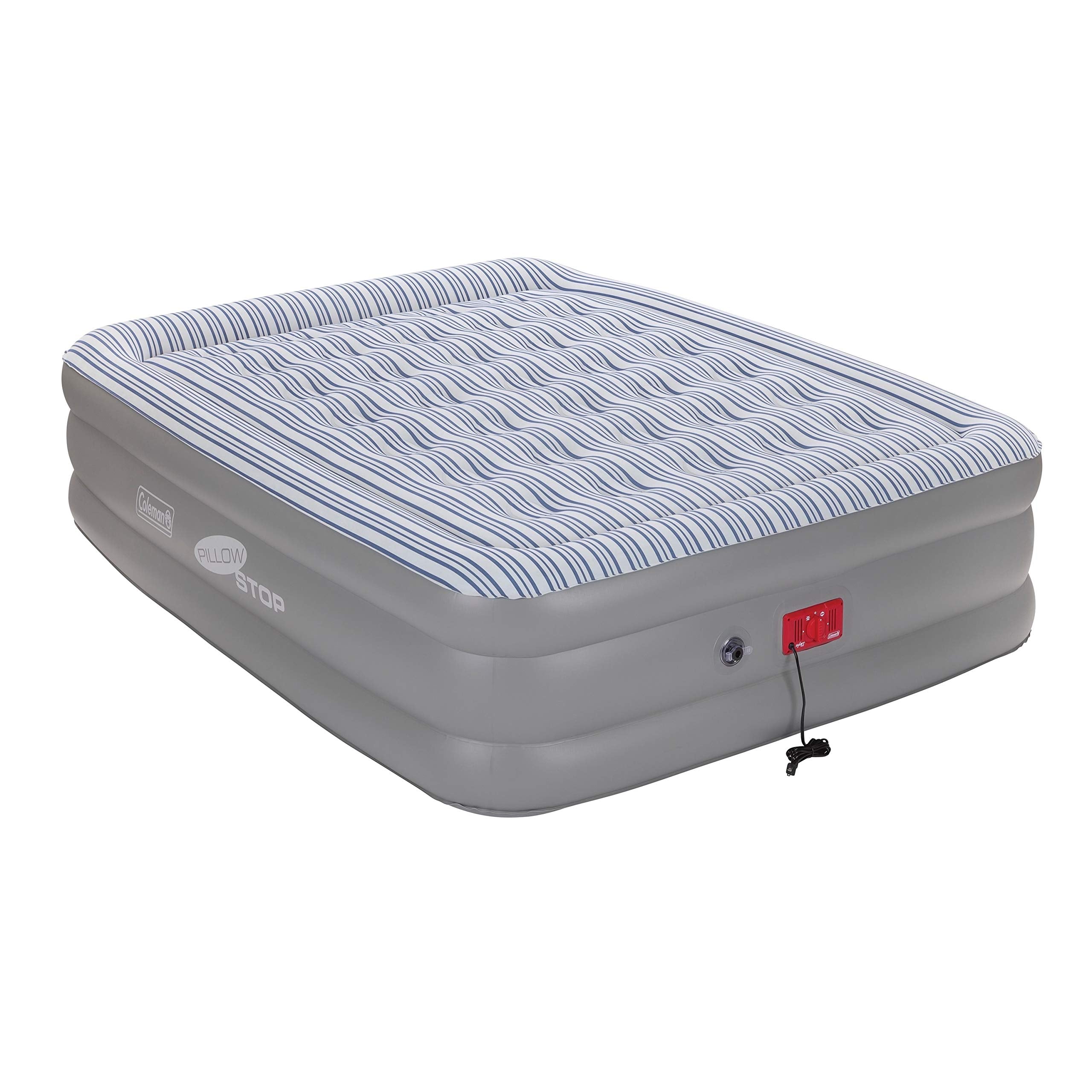 Coleman Double-High SupportRest Elite Air Mattress with Built-in 120V Pump, ComfortStrong Coil System, PillowStop Design - Queen