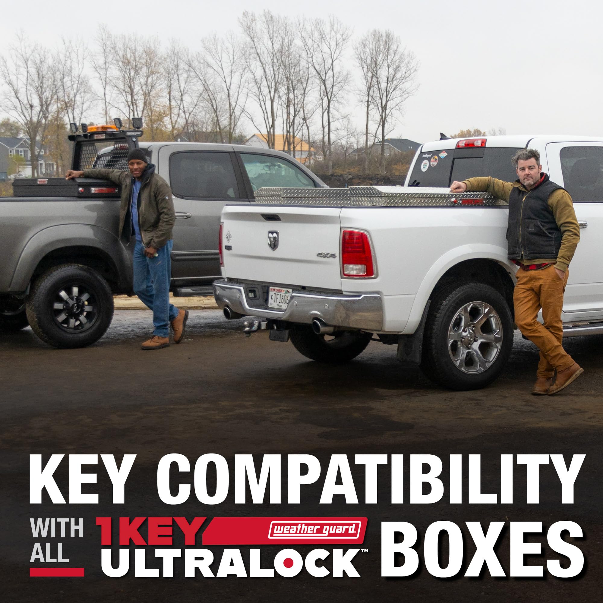 614-5-04 Weather Guard Aluminum All-Purpose Utility Chest, Fits Full and Compact Size Trucks, 7.0 cu ft Storage Capacity (Gloss Black)