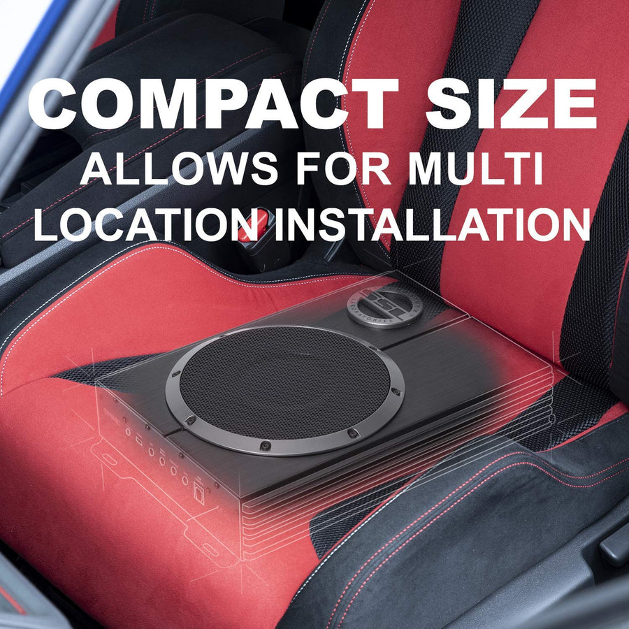 LOPRO8 Sound Storm Laboratories Amplified Car Subwoofer - 600 Watts Max Power, Low Profile, 8 Inch Subwoofer, Remote Subwoofer Control, Great For Vehicles That Need Bass But Have Limited Space, Black